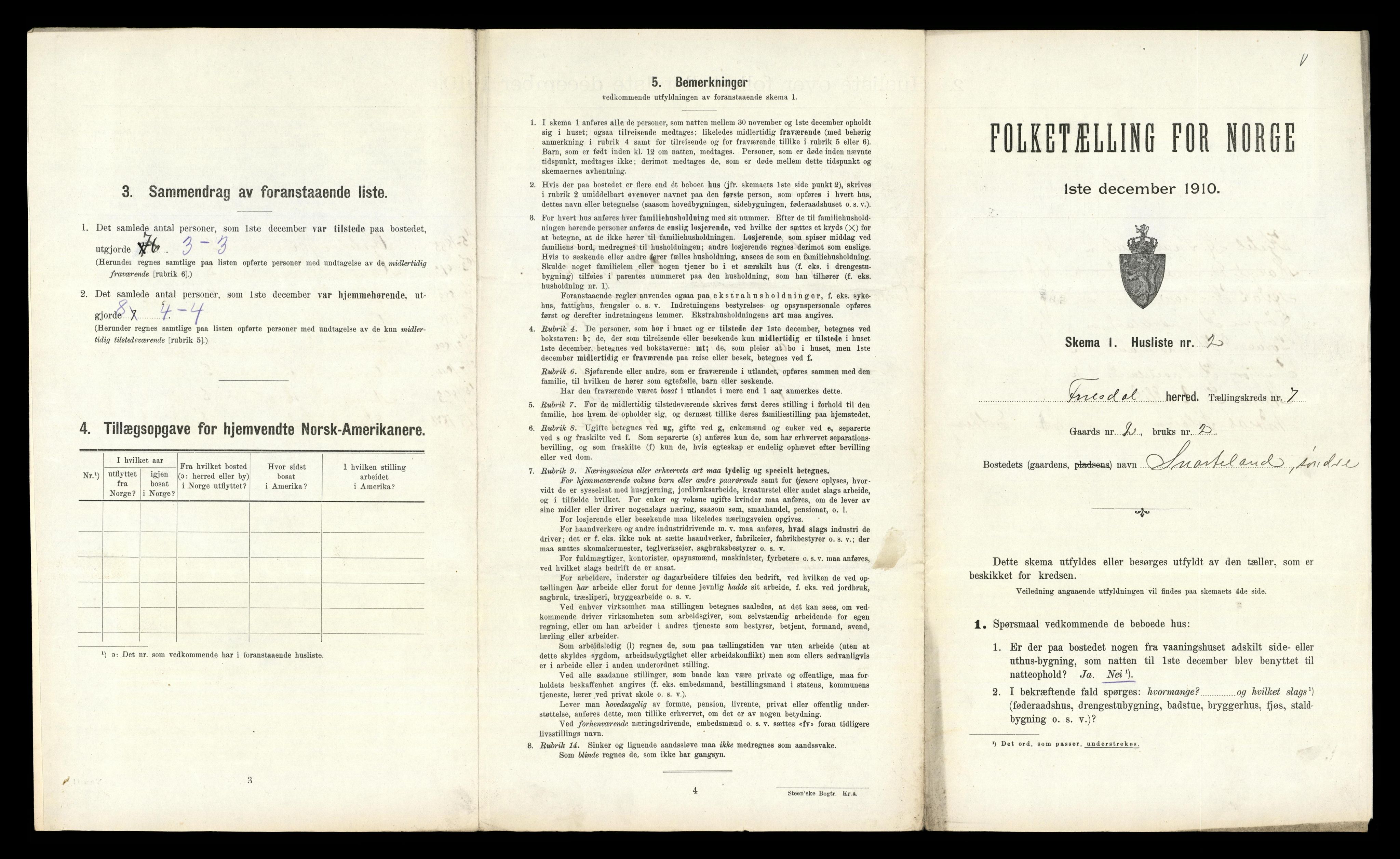 RA, Folketelling 1910 for 0831 Fyresdal herred, 1910, s. 421