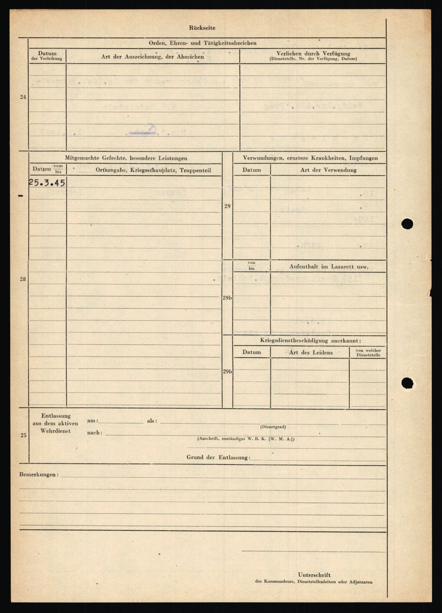 Forsvarets Overkommando. 2 kontor. Arkiv 11.4. Spredte tyske arkivsaker, AV/RA-RAFA-7031/D/Dar/Dara/L0019: Personalbøker og diverse, 1940-1945, s. 657