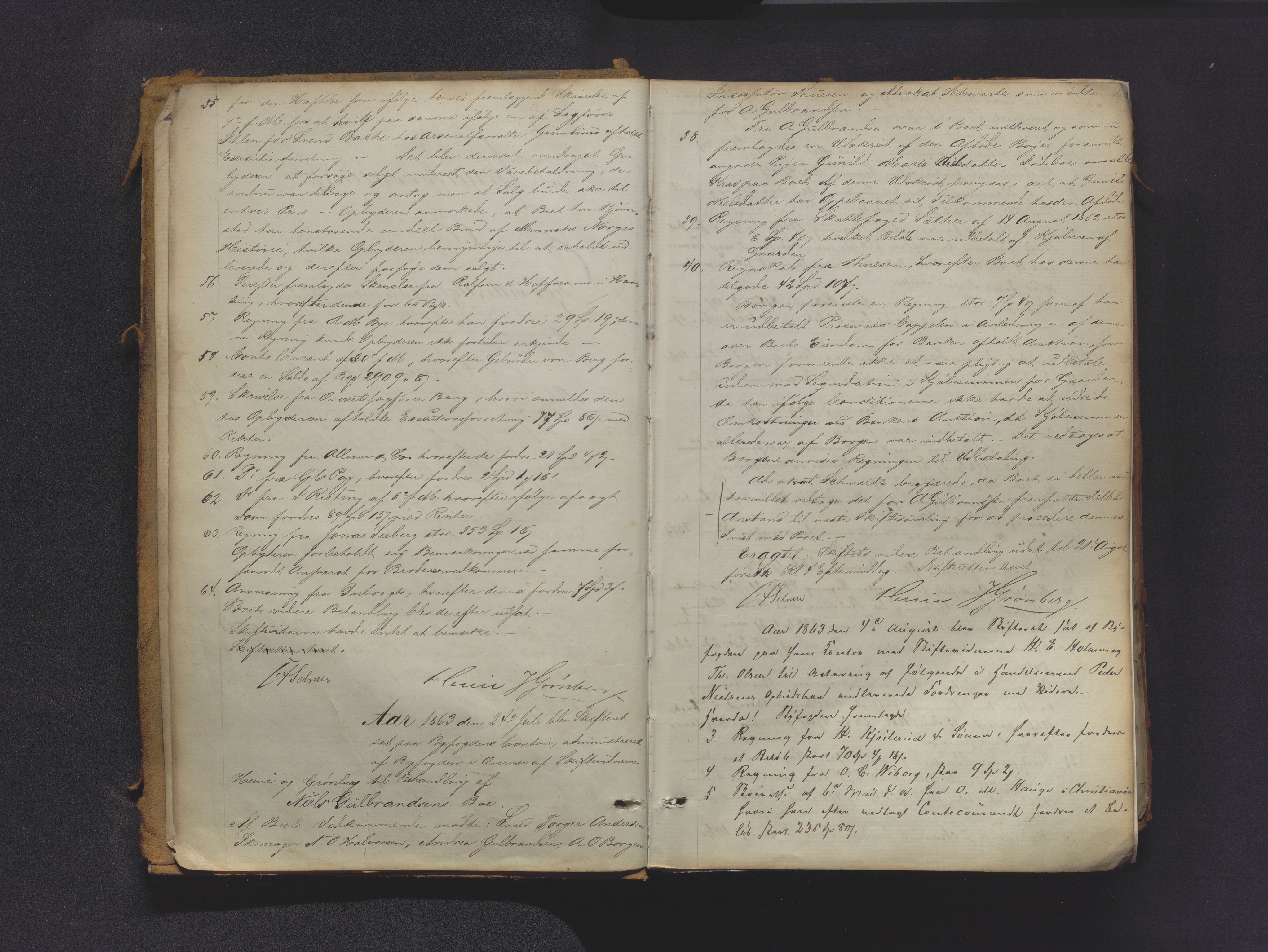 Drammen byfogd, AV/SAKO-A-222/H/Hb/Hbc/L0011: Skifteforhandlingsprotokoll., 1863-1873, s. 2