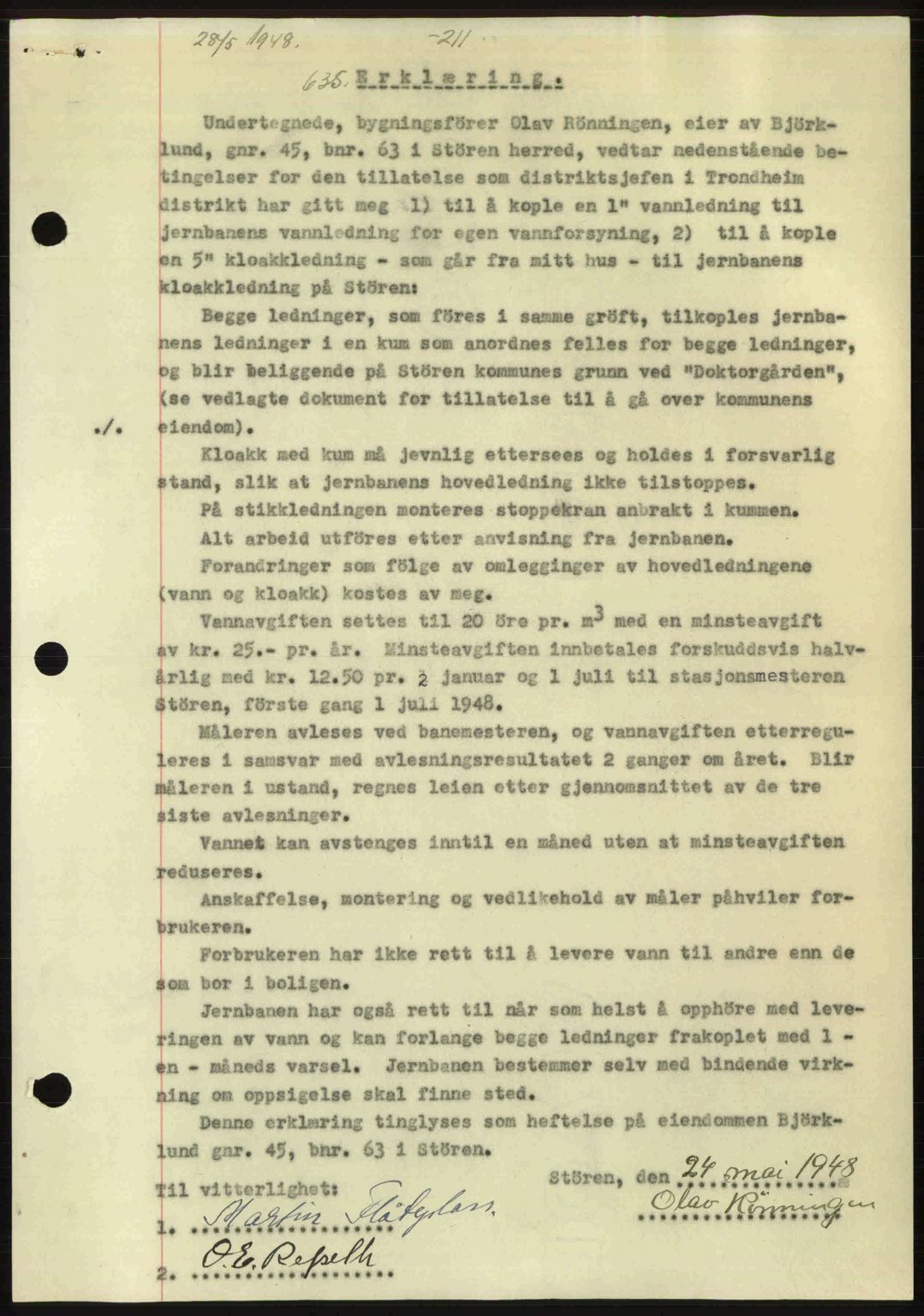 Gauldal sorenskriveri, SAT/A-0014/1/2/2C: Pantebok nr. A5, 1947-1948, Dagboknr: 635/1948