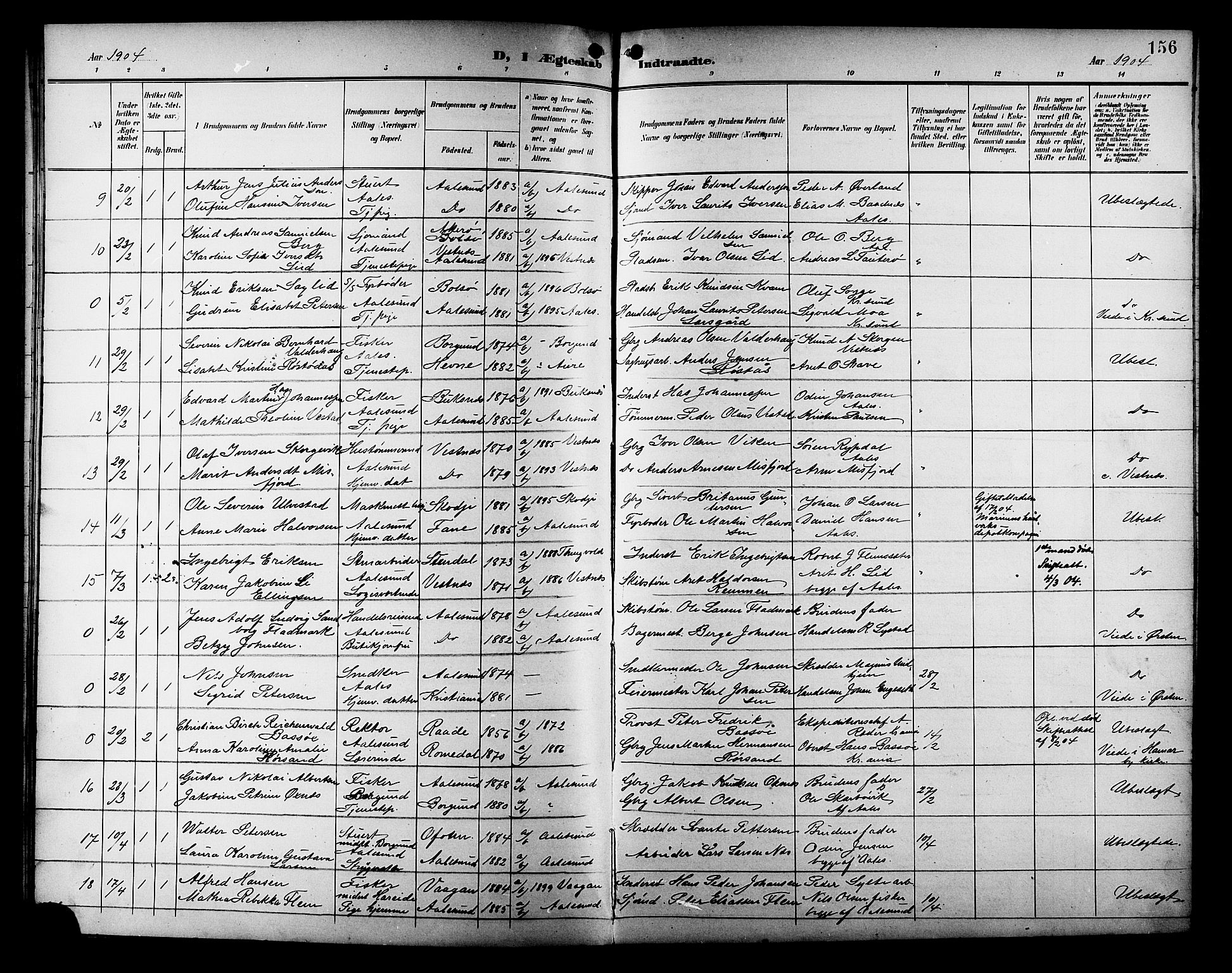 Ministerialprotokoller, klokkerbøker og fødselsregistre - Møre og Romsdal, AV/SAT-A-1454/529/L0469: Klokkerbok nr. 529C06, 1898-1906, s. 156