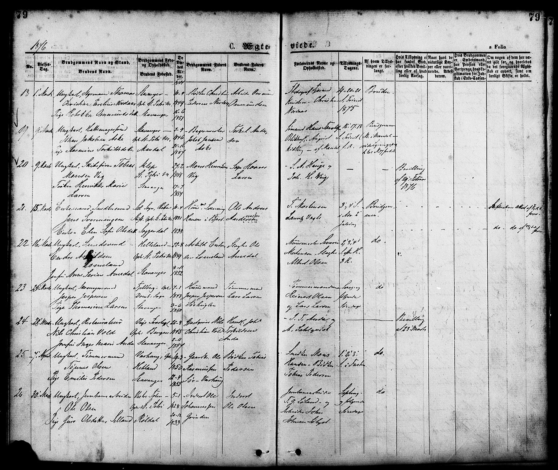 St. Petri sokneprestkontor, AV/SAST-A-101813/001/30/30BA/L0010: Ministerialbok nr. A 10, 1869-1878, s. 79