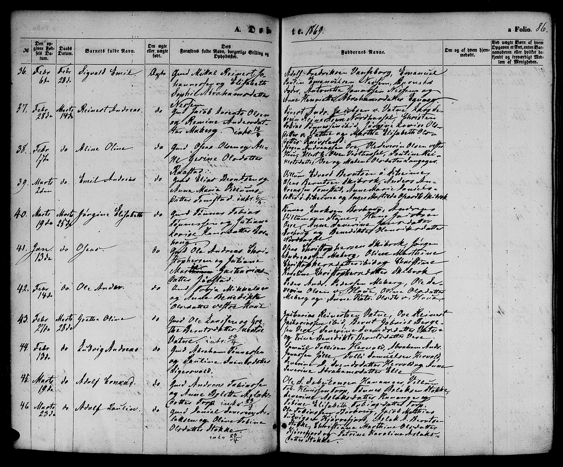 Lista sokneprestkontor, AV/SAK-1111-0027/F/Fb/L0003: Klokkerbok nr. B 3, 1862-1877, s. 86