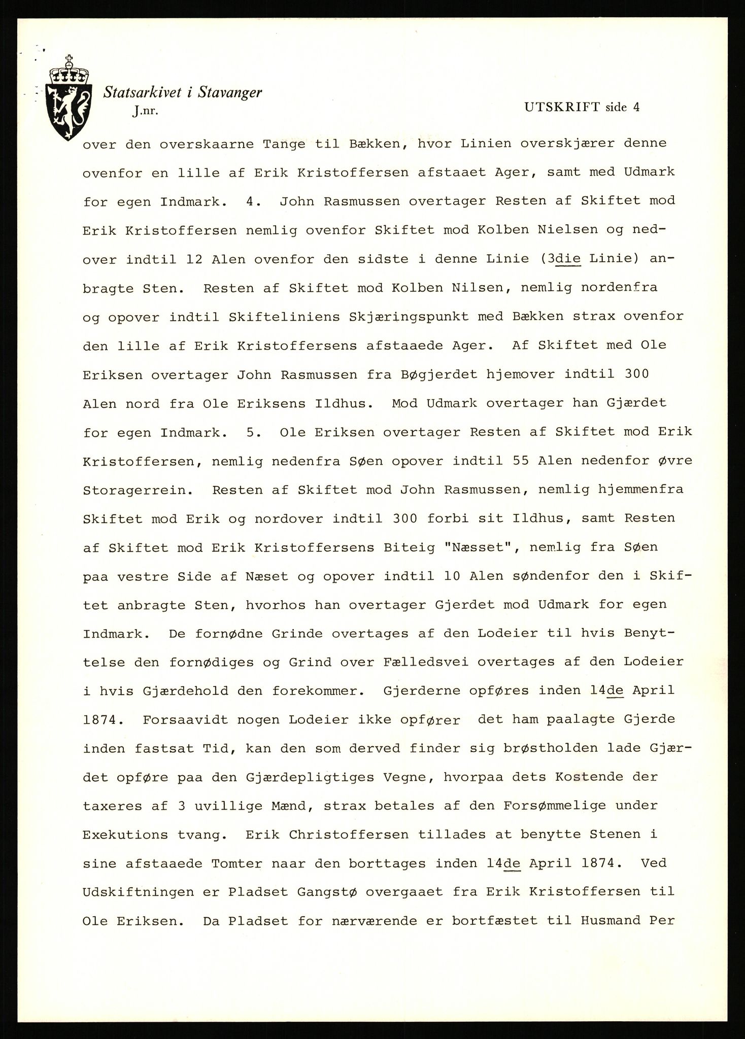 Statsarkivet i Stavanger, AV/SAST-A-101971/03/Y/Yj/L0036: Avskrifter sortert etter gårdsnavn: Hervik - Hetland i Høyland, 1750-1930, s. 52