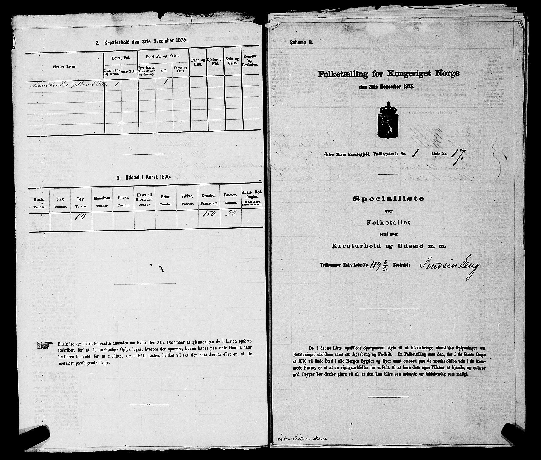 RA, Folketelling 1875 for 0218bP Østre Aker prestegjeld, 1875, s. 248