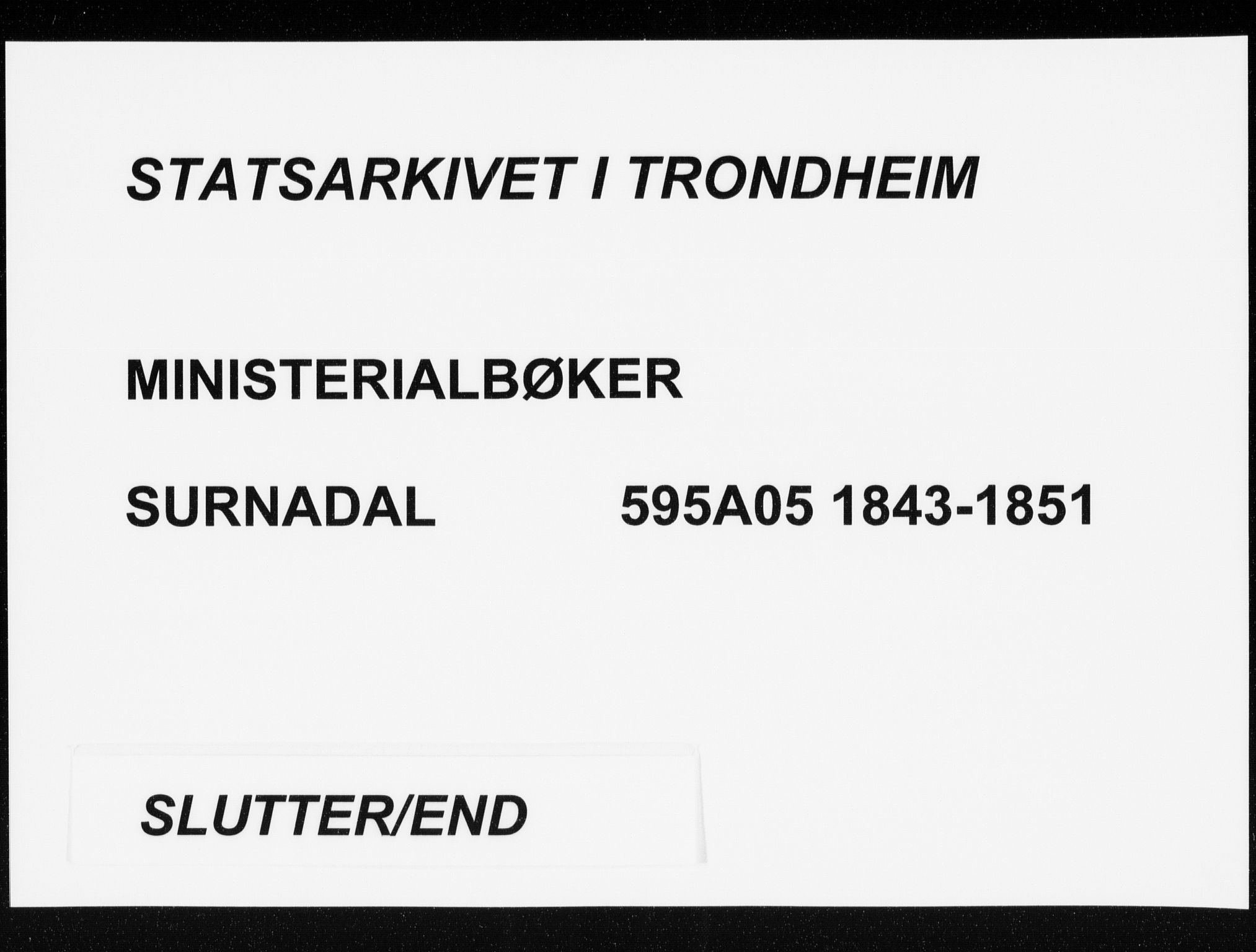 Ministerialprotokoller, klokkerbøker og fødselsregistre - Møre og Romsdal, SAT/A-1454/595/L1043: Ministerialbok nr. 595A05, 1843-1851