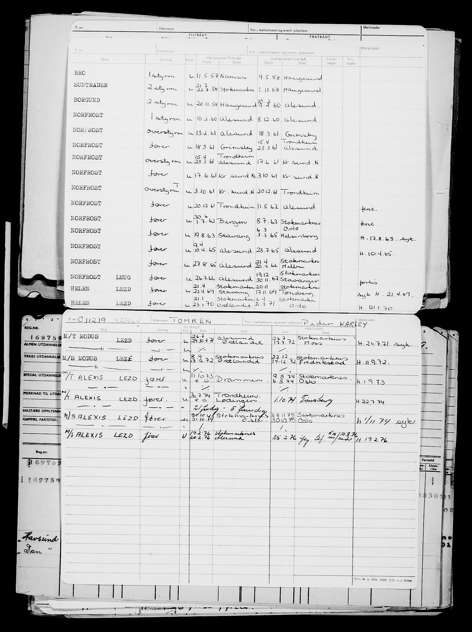 Direktoratet for sjømenn, AV/RA-S-3545/G/Gb/L0174: Hovedkort, 1919, s. 264