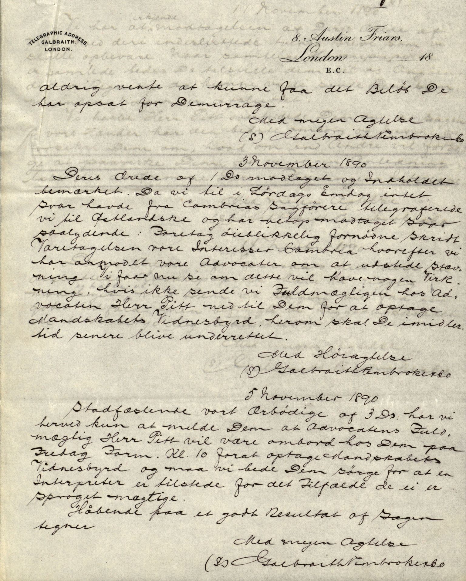 Pa 63 - Østlandske skibsassuranceforening, VEMU/A-1079/G/Ga/L0025/0004: Havaridokumenter / Imanuel, Hefhi, Guldregn, Haabet, Harald, Windsor, 1890, s. 47