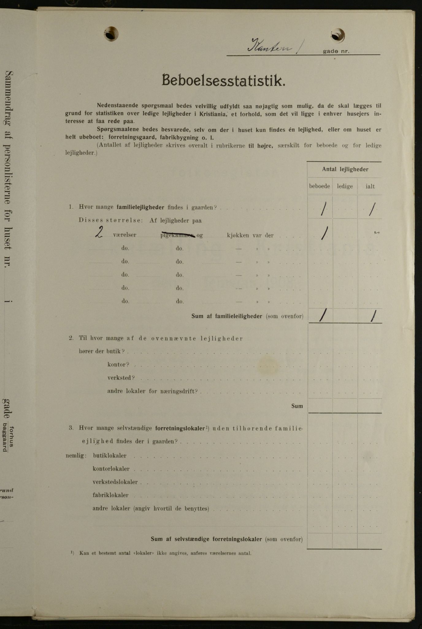 OBA, Kommunal folketelling 1.2.1908 for Kristiania kjøpstad, 1908, s. 43120