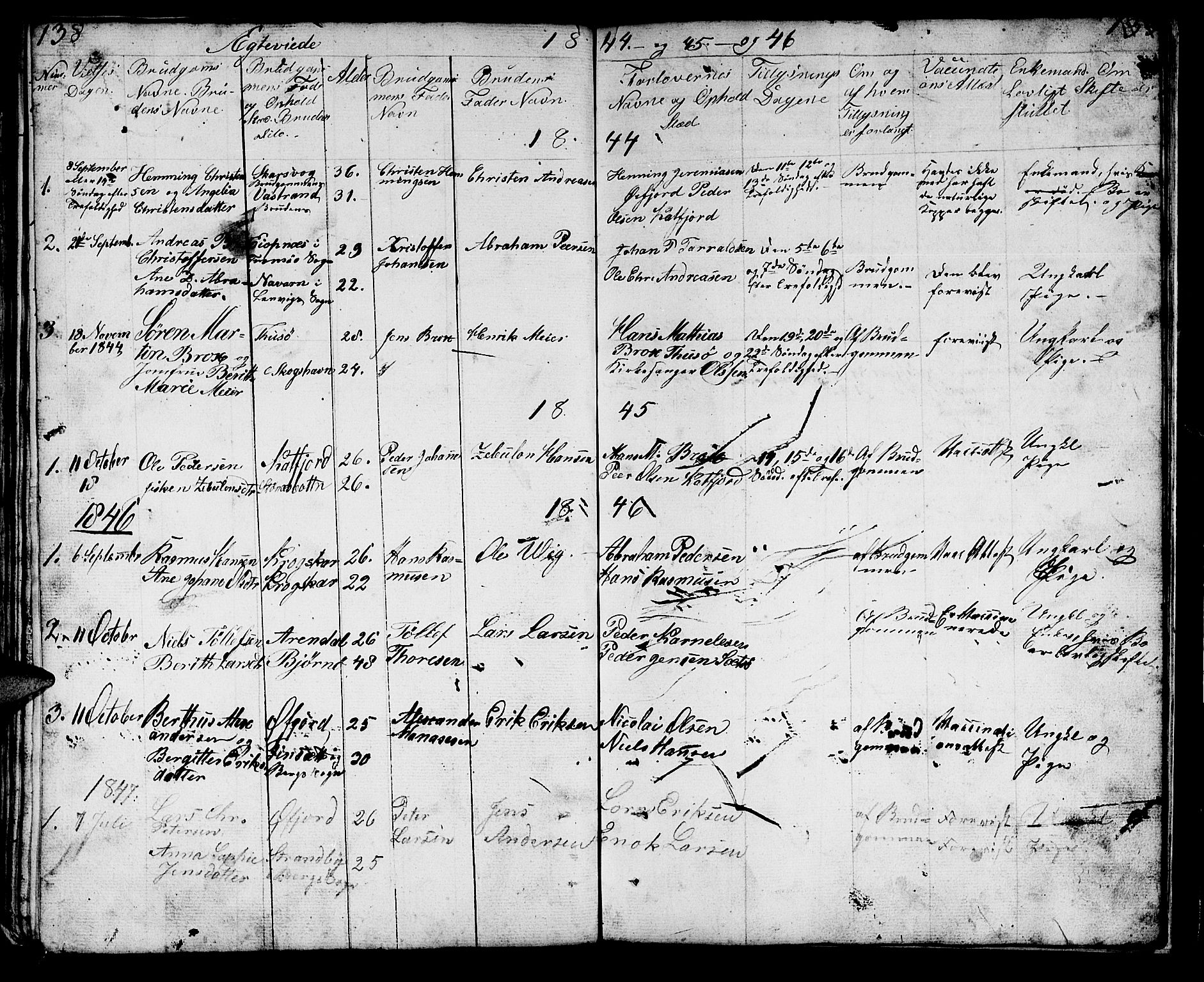Lenvik sokneprestembete, AV/SATØ-S-1310/H/Ha/Hab/L0018klokker: Klokkerbok nr. 18, 1838-1854, s. 138-139