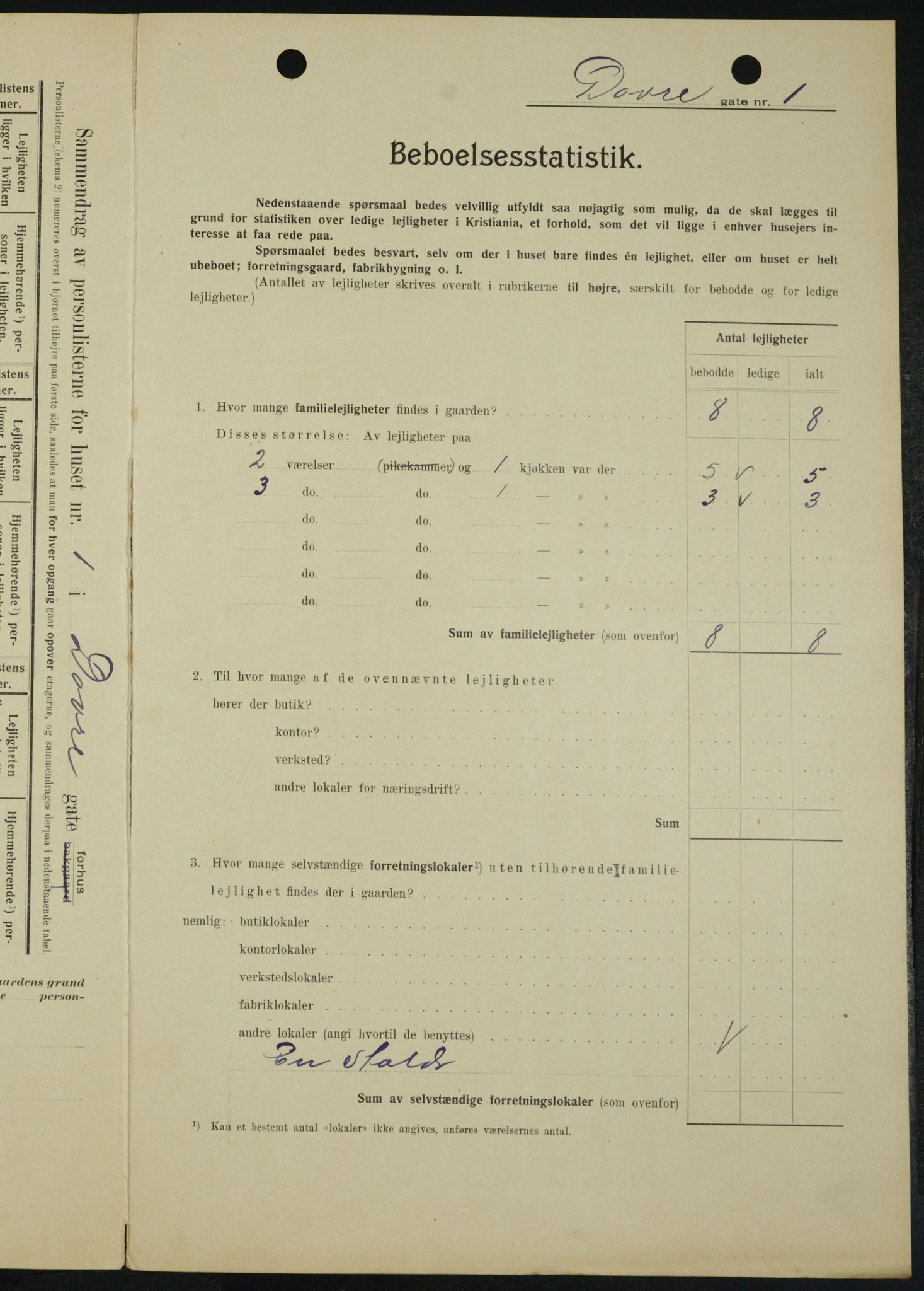 OBA, Kommunal folketelling 1.2.1909 for Kristiania kjøpstad, 1909, s. 14617