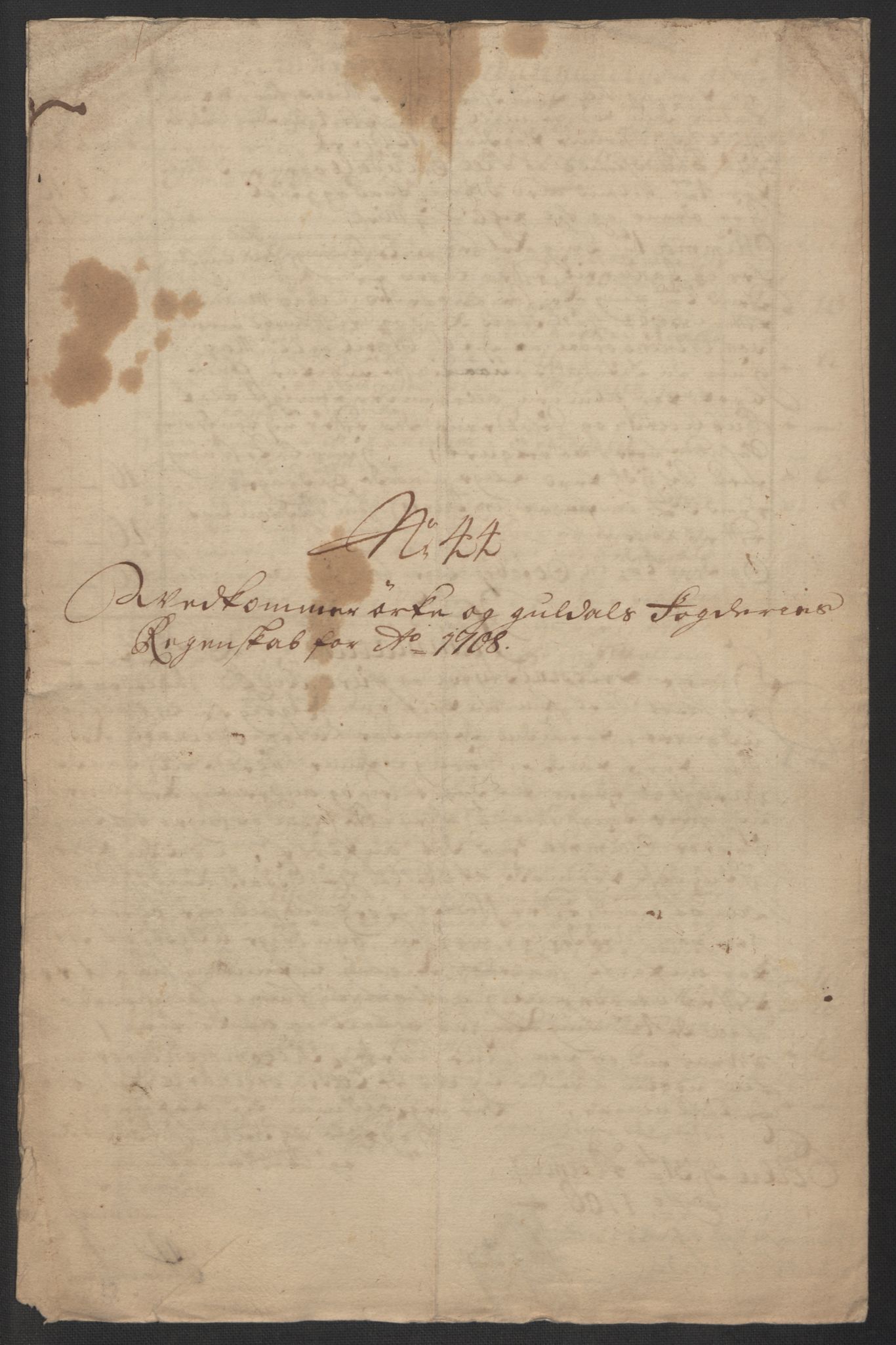 Rentekammeret inntil 1814, Reviderte regnskaper, Fogderegnskap, RA/EA-4092/R60/L3958: Fogderegnskap Orkdal og Gauldal, 1708, s. 421