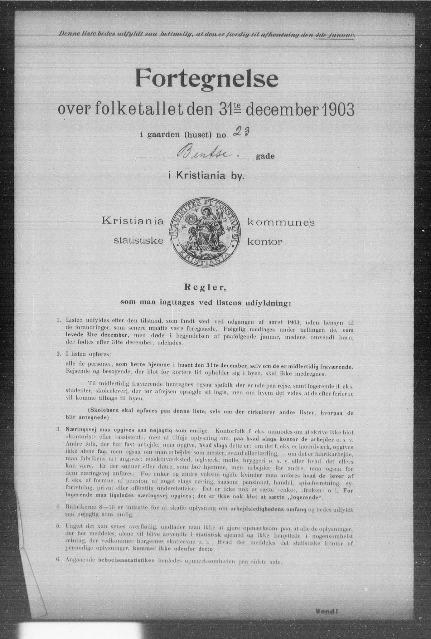 OBA, Kommunal folketelling 31.12.1903 for Kristiania kjøpstad, 1903, s. 892