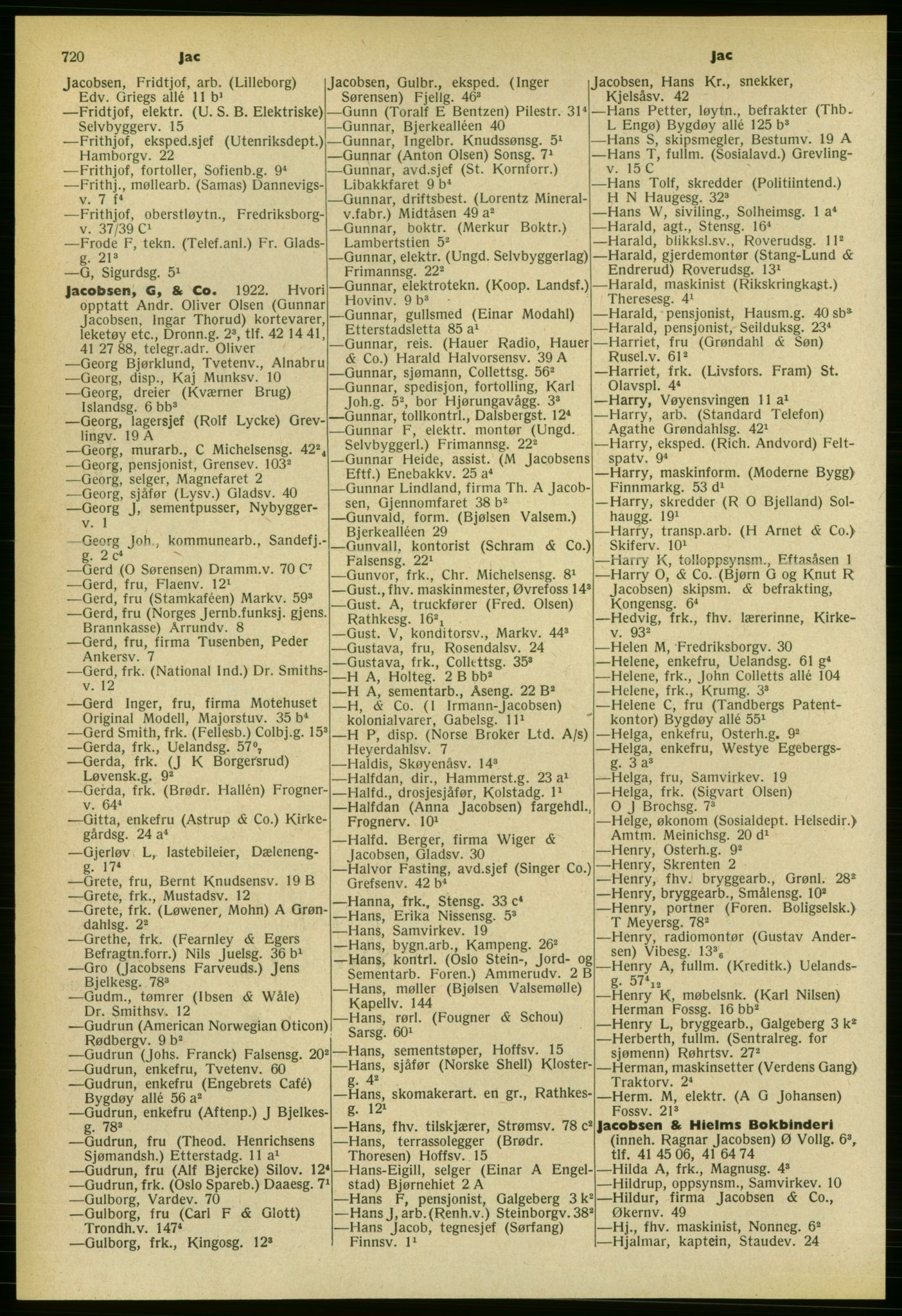 Kristiania/Oslo adressebok, PUBL/-, 1959-1960, s. 720