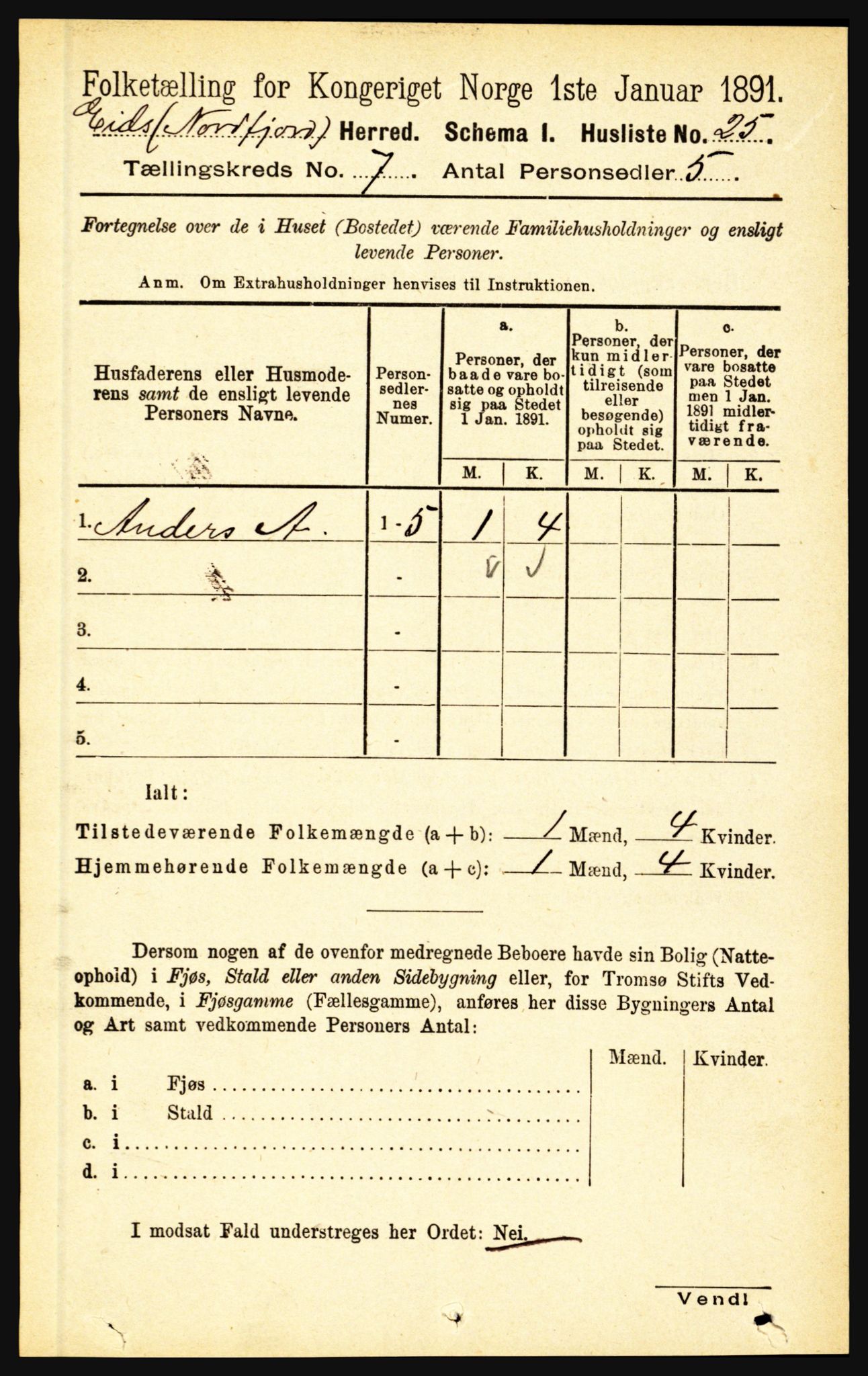 RA, Folketelling 1891 for 1443 Eid herred, 1891, s. 1779