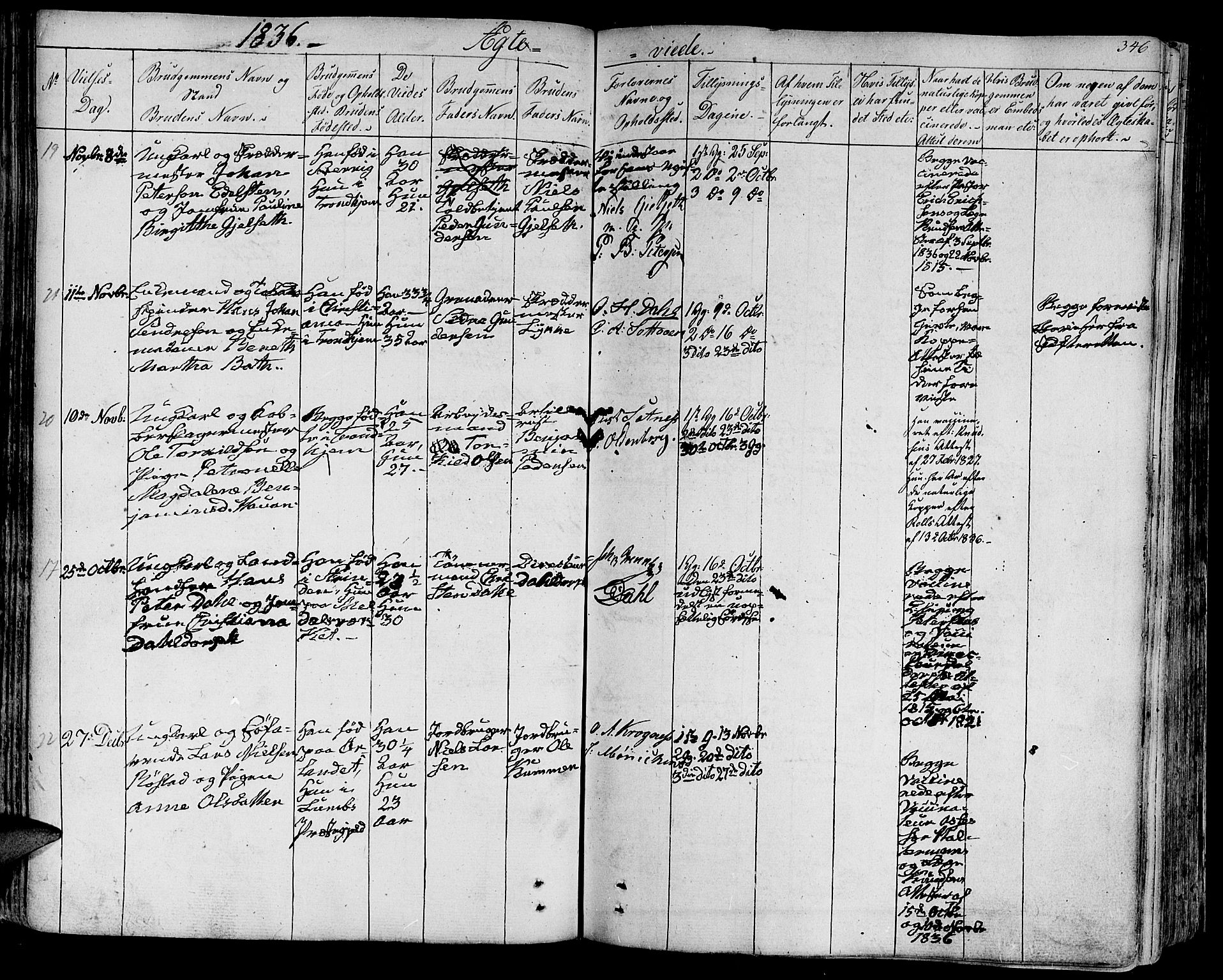 Ministerialprotokoller, klokkerbøker og fødselsregistre - Sør-Trøndelag, SAT/A-1456/602/L0109: Ministerialbok nr. 602A07, 1821-1840, s. 346