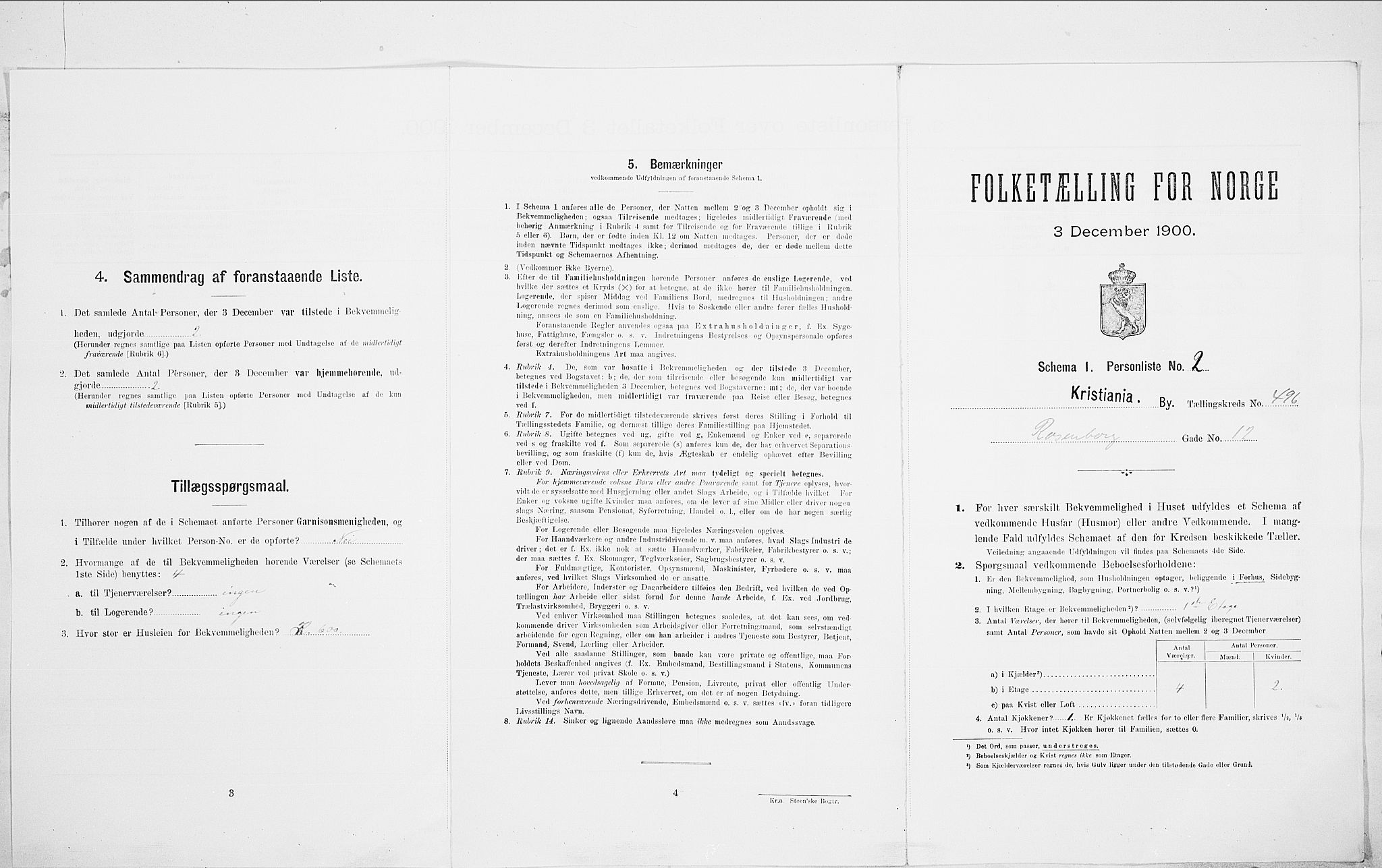 SAO, Folketelling 1900 for 0301 Kristiania kjøpstad, 1900, s. 75121