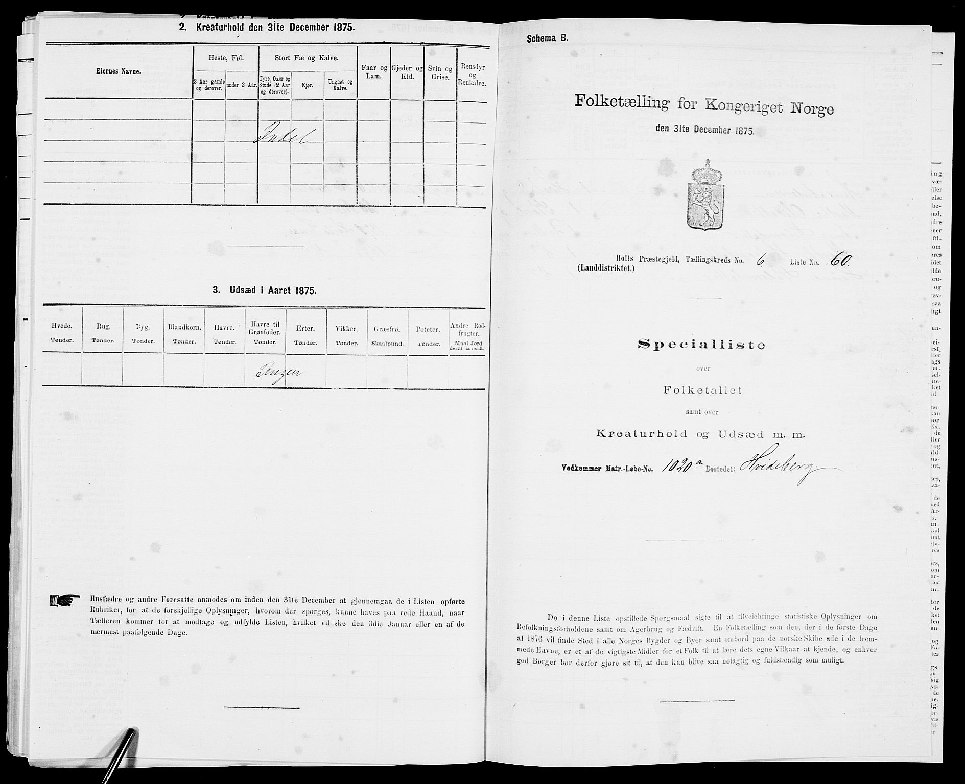 SAK, Folketelling 1875 for 0914L Holt prestegjeld, Holt sokn, 1875, s. 761