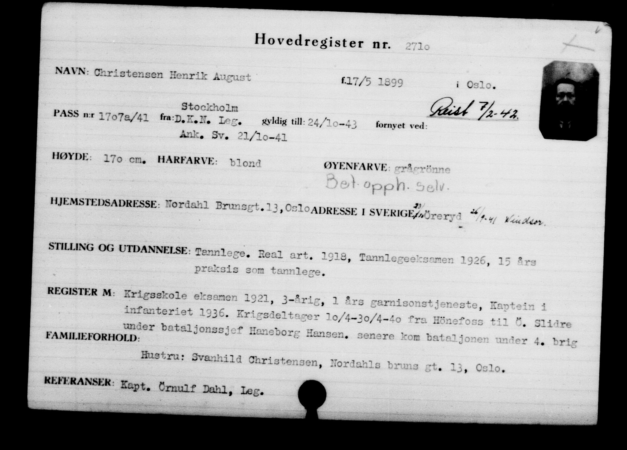 Utenriksstasjonene, Legasjonen i Stockholm, Flyktningkontoret, AV/RA-S-6753/V/Va/L0003: Kjesäterkartoteket, flyktninger med registreringsnr. 2001-3495, 1940-1945, s. 1090