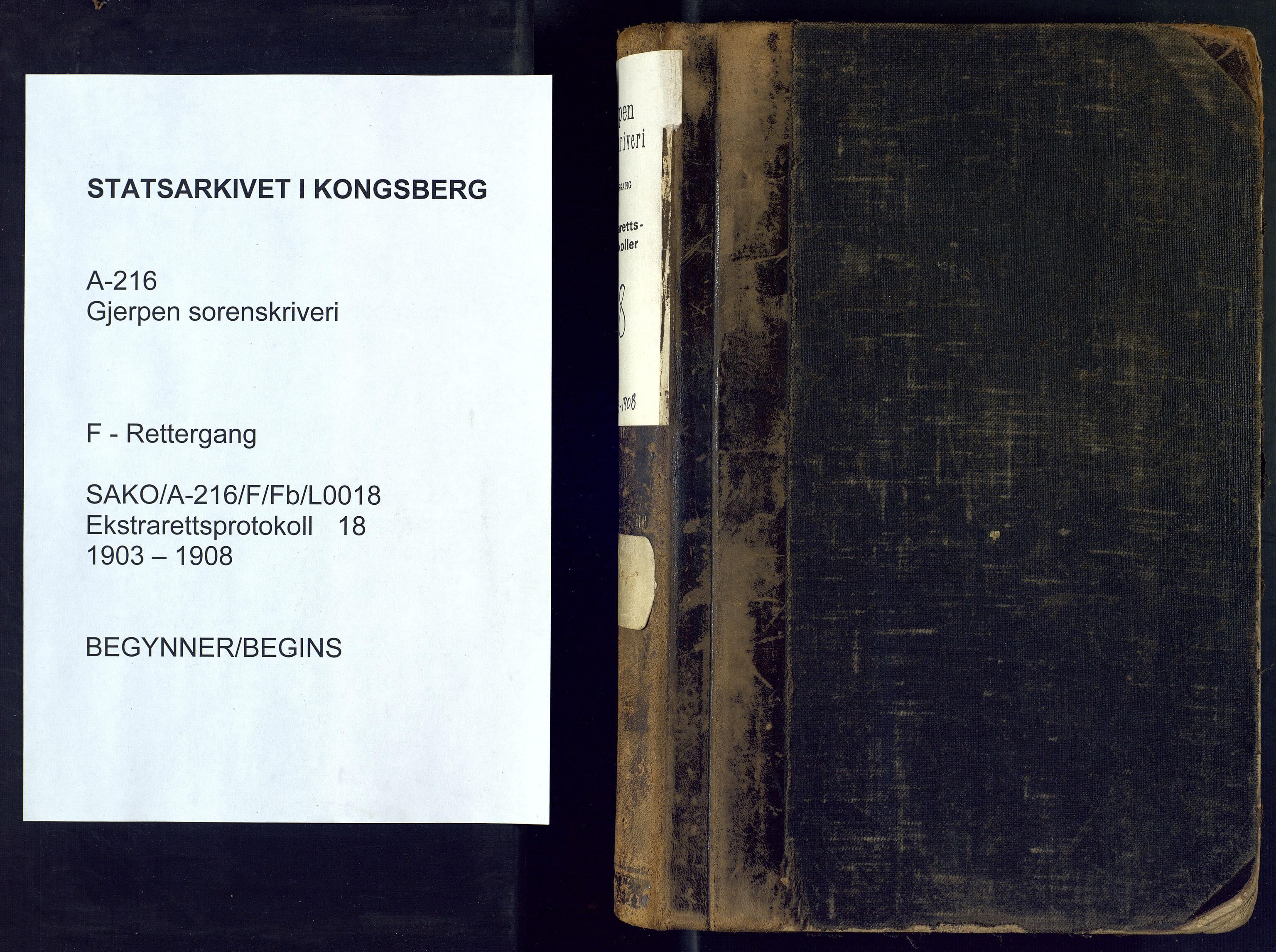 Gjerpen sorenskriveri, SAKO/A-216/F/Fb/L0018: Ekstrarettsprotokoll, 1903-1908