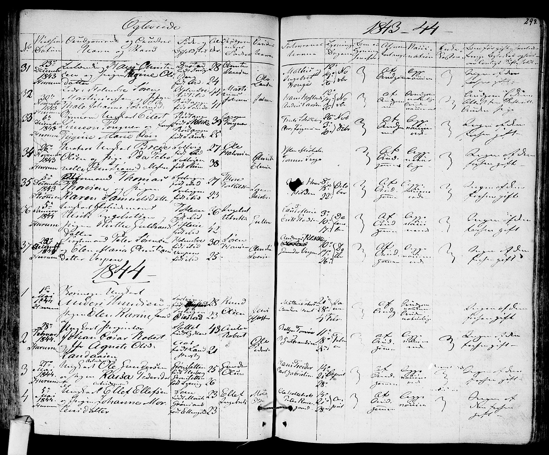 Hurum kirkebøker, AV/SAKO-A-229/F/Fa/L0010: Ministerialbok nr. 10, 1827-1846, s. 298