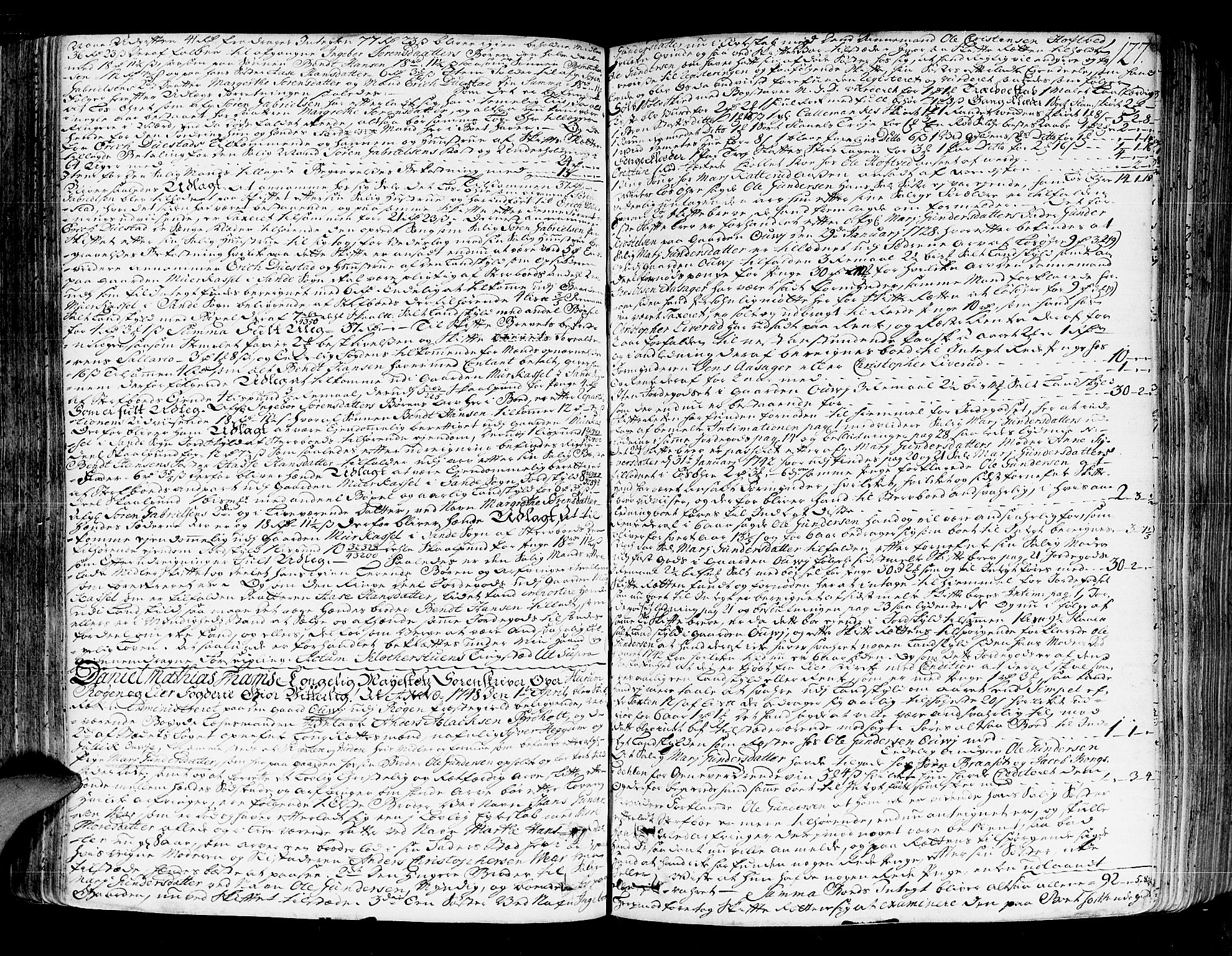 Lier, Røyken og Hurum sorenskriveri, AV/SAKO-A-89/H/Hc/L0004: Skifteprotokoll, 1745-1761, s. 126b-127a