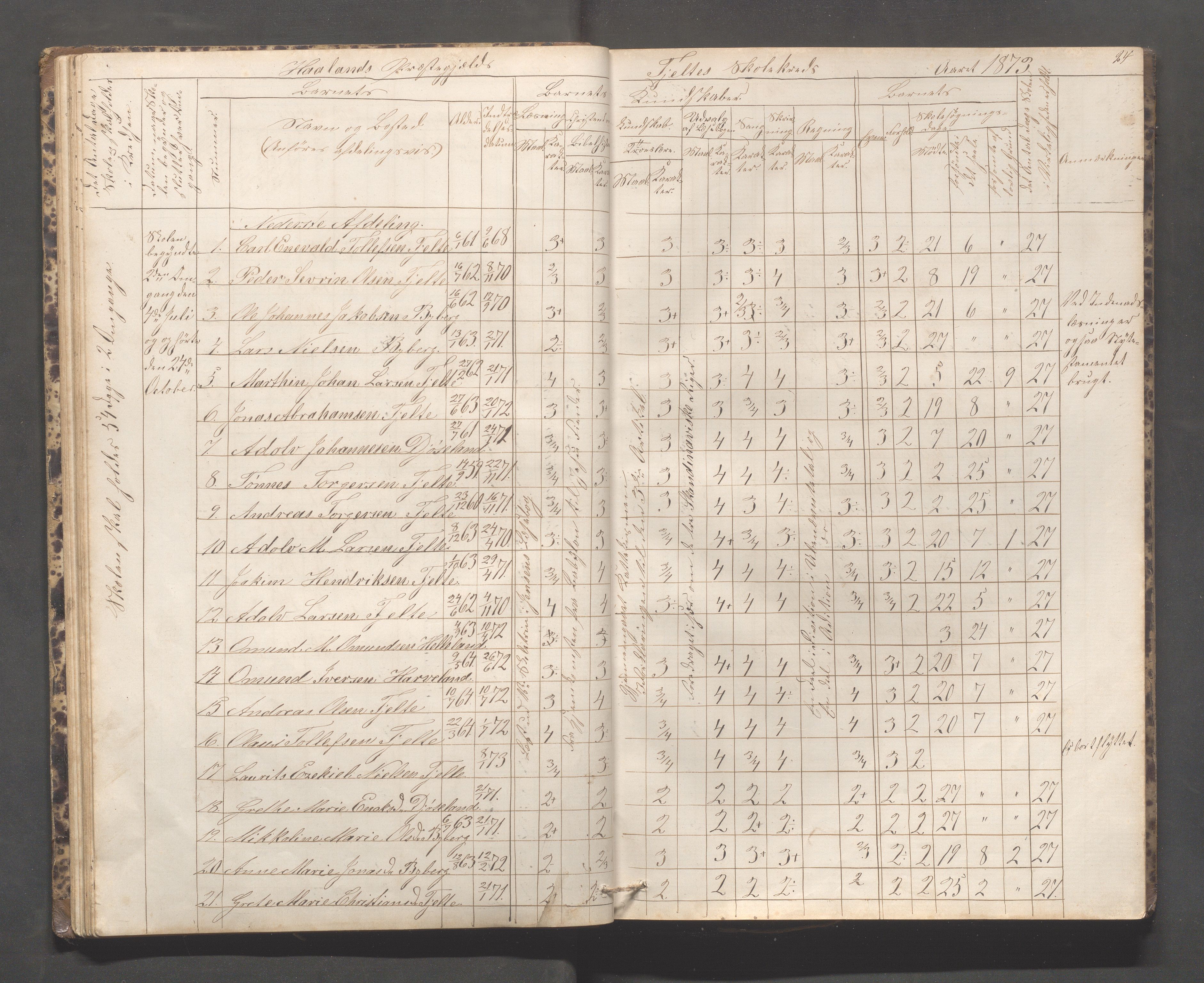 Håland kommune - Håland skole, IKAR/K-102441/H, 1866-1879, s. 23b-24a