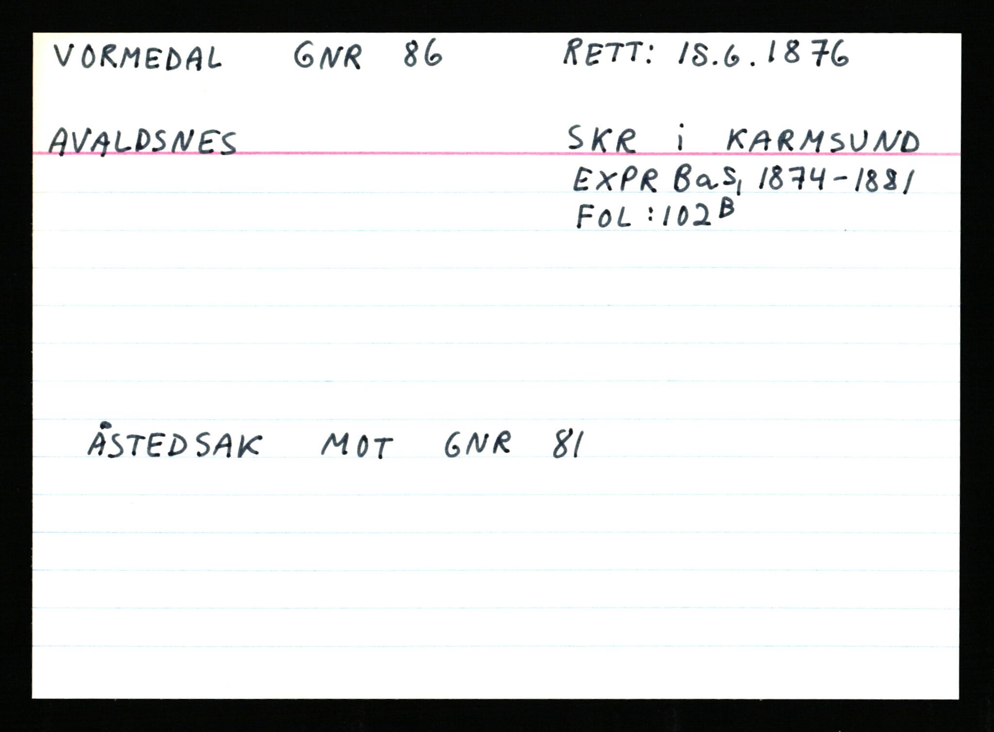 Statsarkivet i Stavanger, AV/SAST-A-101971/03/Y/Ym/L0068: Åstedskort sortert etter gårdsnavn: Vormedal - Ytrevold, 1600-1950, s. 4