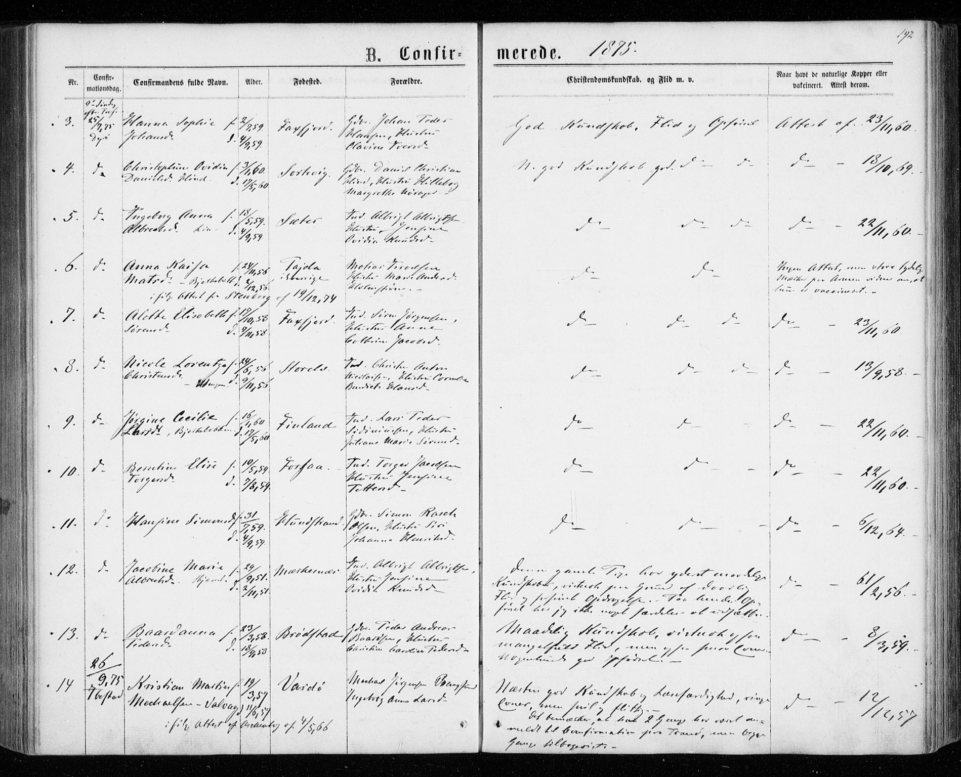 Tranøy sokneprestkontor, AV/SATØ-S-1313/I/Ia/Iaa/L0008kirke: Ministerialbok nr. 8, 1867-1877, s. 192