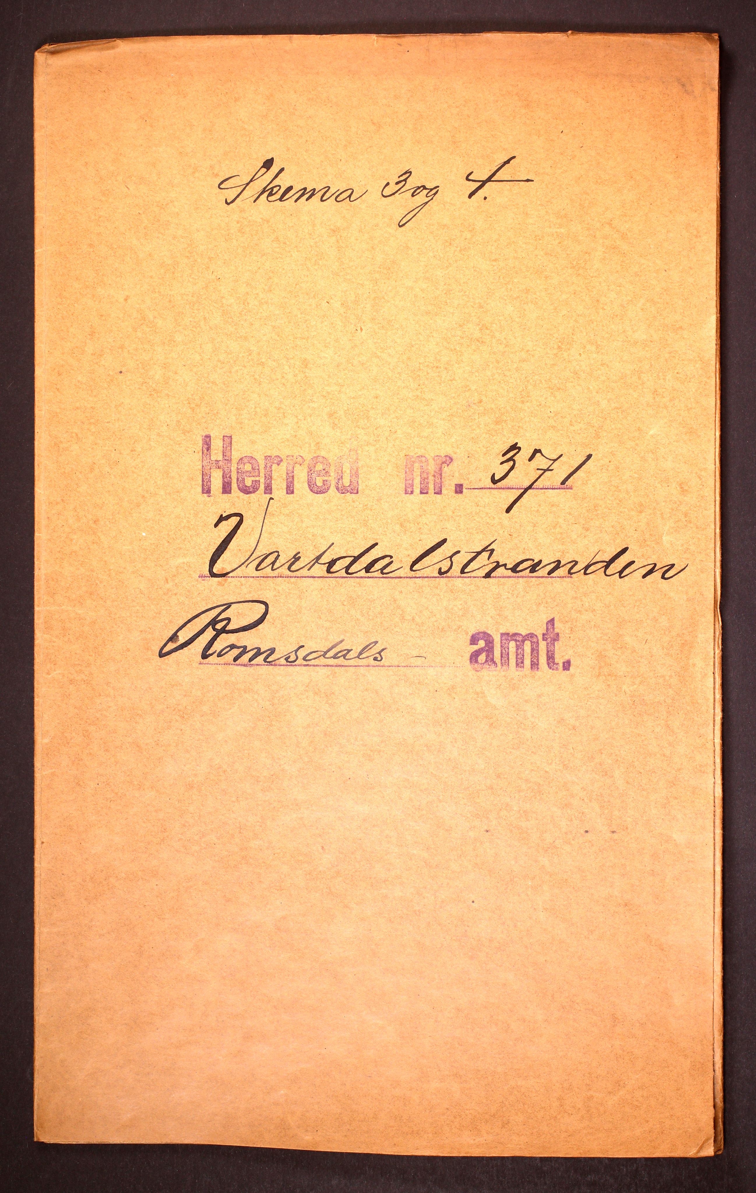 RA, Folketelling 1910 for 1521 Vartdal herred, 1910, s. 1