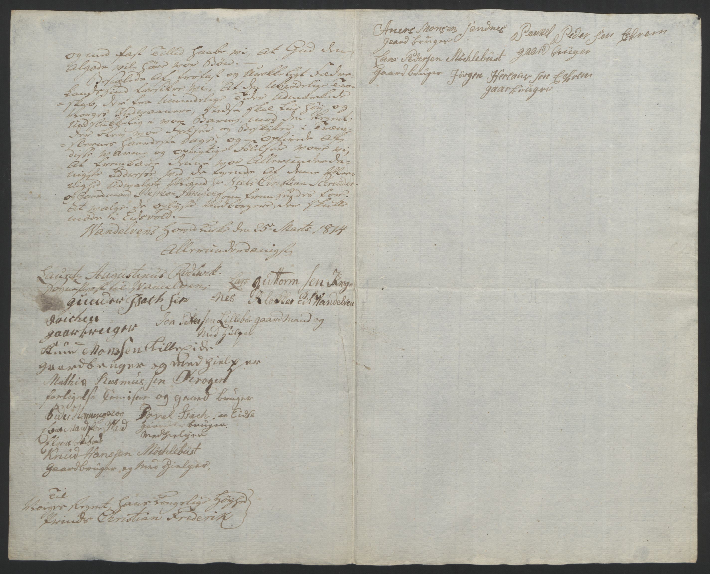 Statsrådssekretariatet, RA/S-1001/D/Db/L0008: Fullmakter for Eidsvollsrepresentantene i 1814. , 1814, s. 412