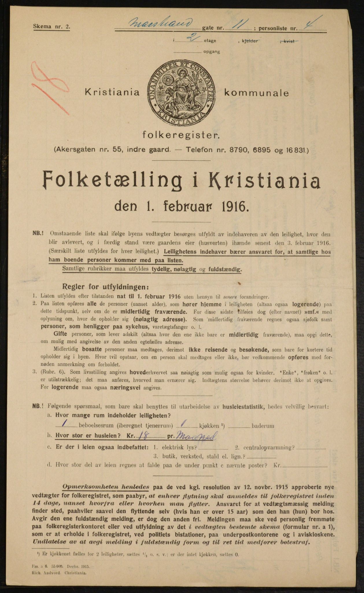 OBA, Kommunal folketelling 1.2.1916 for Kristiania, 1916, s. 66372