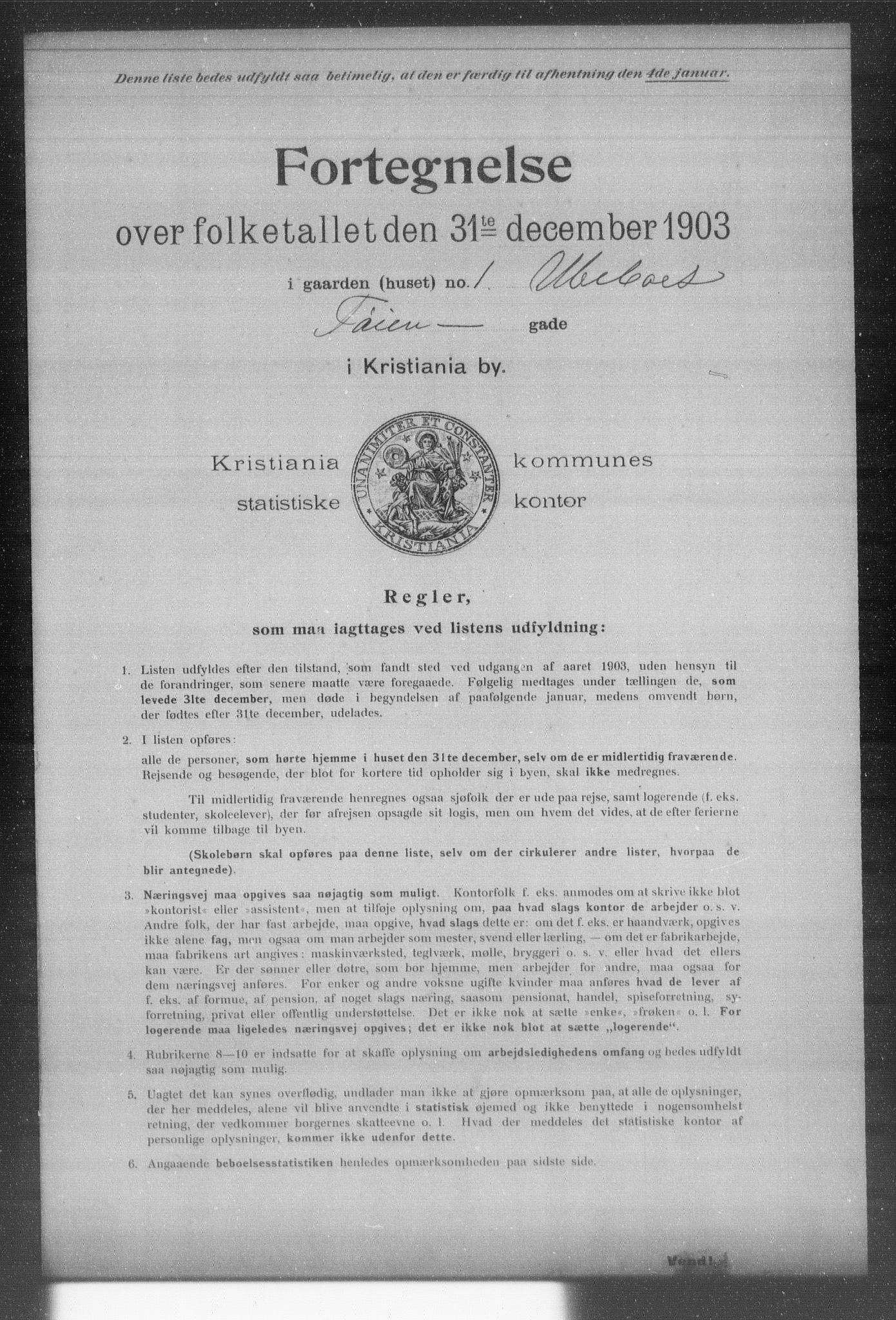 OBA, Kommunal folketelling 31.12.1903 for Kristiania kjøpstad, 1903, s. 22691