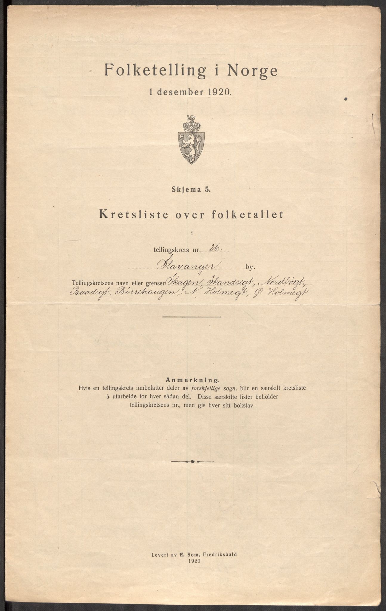 SAST, Folketelling 1920 for 1103 Stavanger kjøpstad, 1920, s. 83