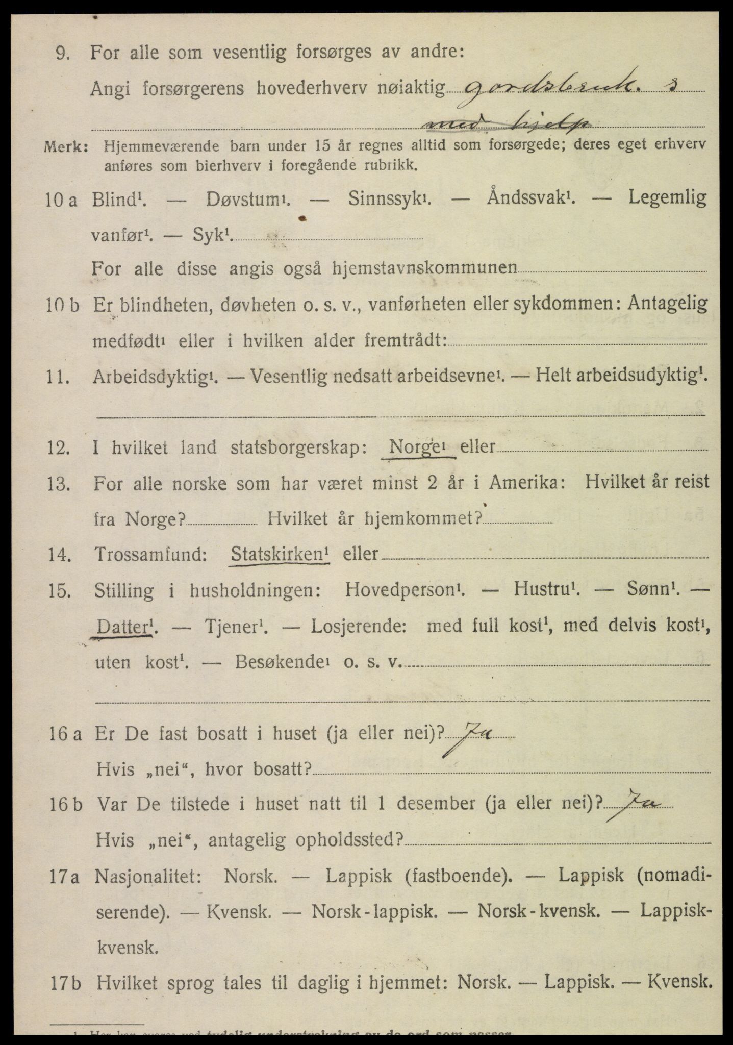 SAT, Folketelling 1920 for 1737 Sørli herred, 1920, s. 1030