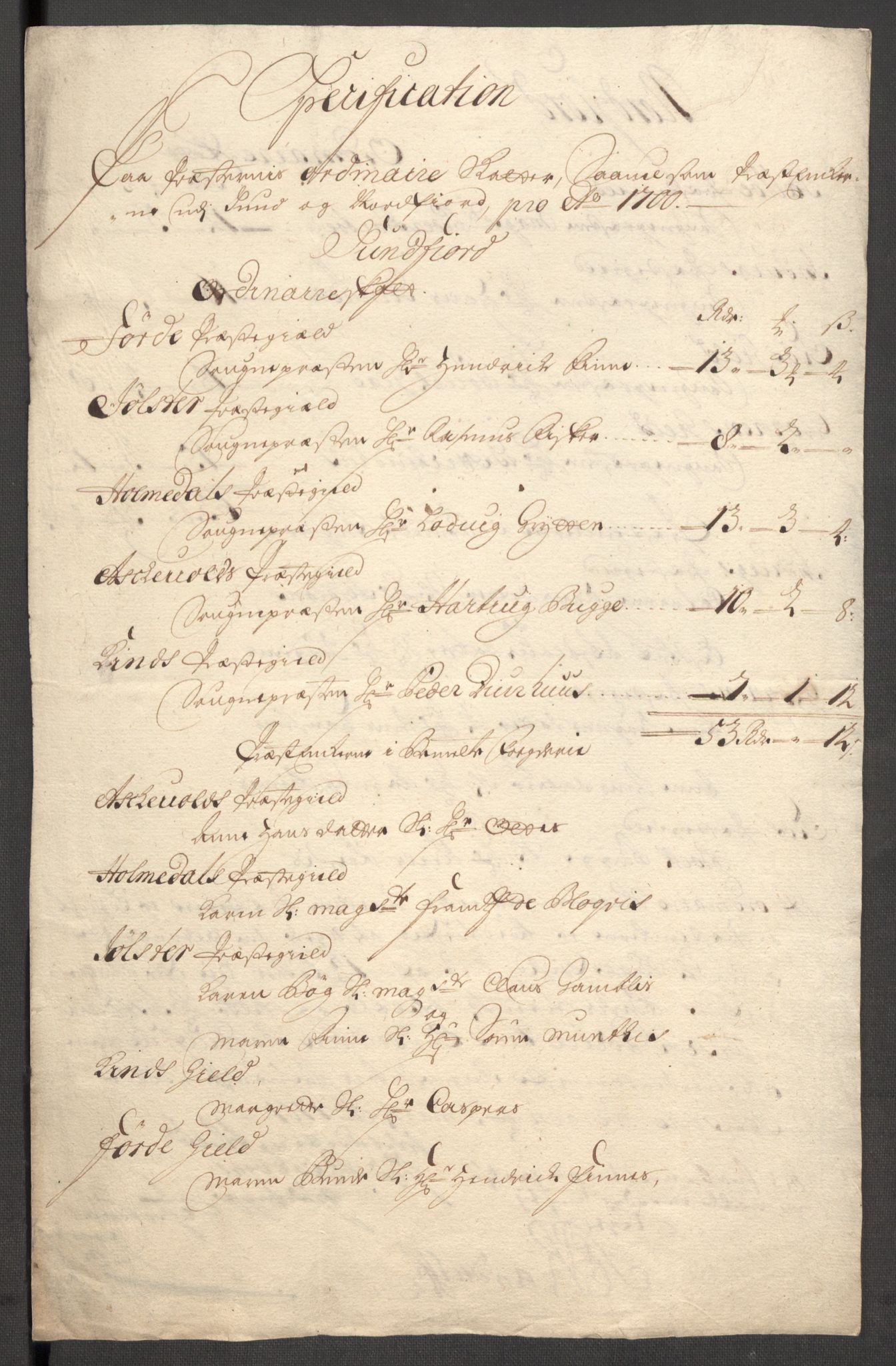 Rentekammeret inntil 1814, Reviderte regnskaper, Fogderegnskap, AV/RA-EA-4092/R53/L3425: Fogderegnskap Sunn- og Nordfjord, 1700-1701, s. 109