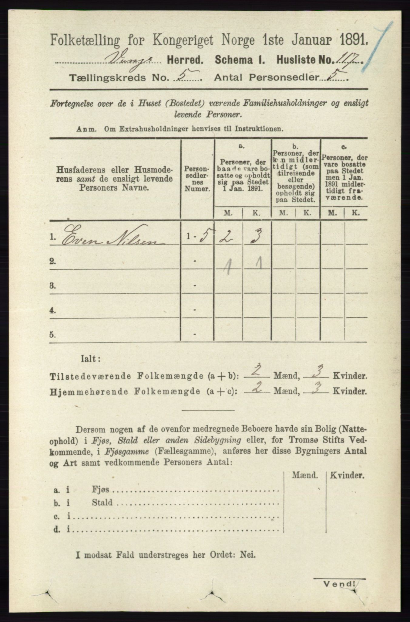 RA, Folketelling 1891 for 0414 Vang herred, 1891, s. 3501