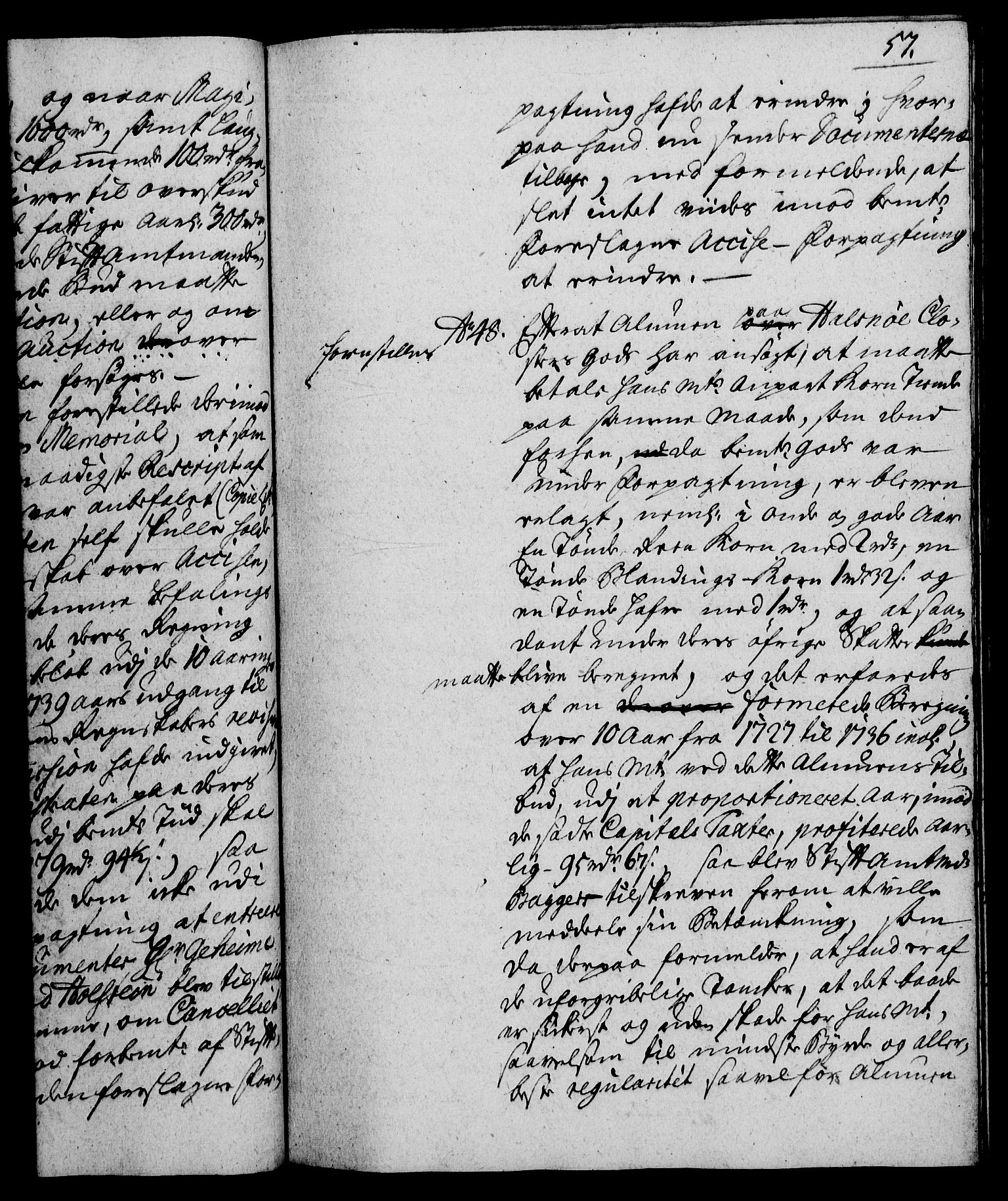 Rentekammeret, Kammerkanselliet, RA/EA-3111/G/Gh/Gha/L0023: Norsk ekstraktmemorialprotokoll (merket RK 53.68), 1741-1742, s. 57