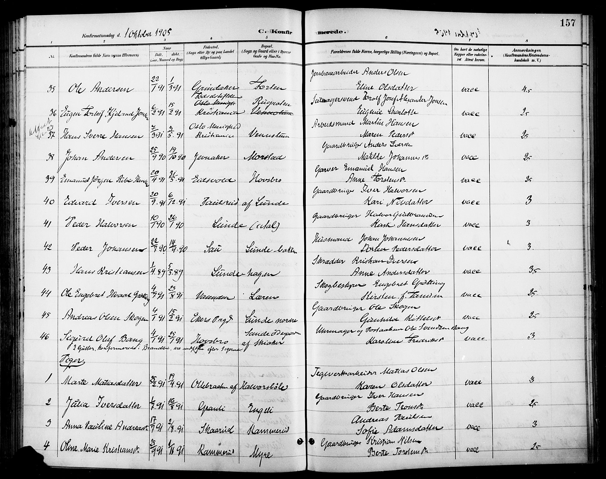 Gran prestekontor, AV/SAH-PREST-112/H/Ha/Haa/L0019: Ministerialbok nr. 19, 1898-1907, s. 157