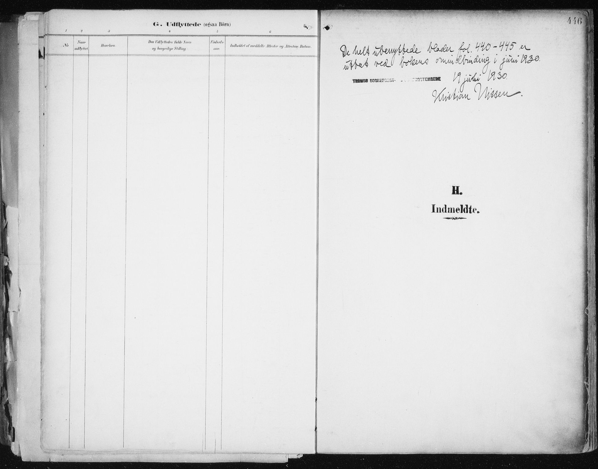 Tromsø sokneprestkontor/stiftsprosti/domprosti, AV/SATØ-S-1343/G/Ga/L0015kirke: Ministerialbok nr. 15, 1889-1899, s. 446