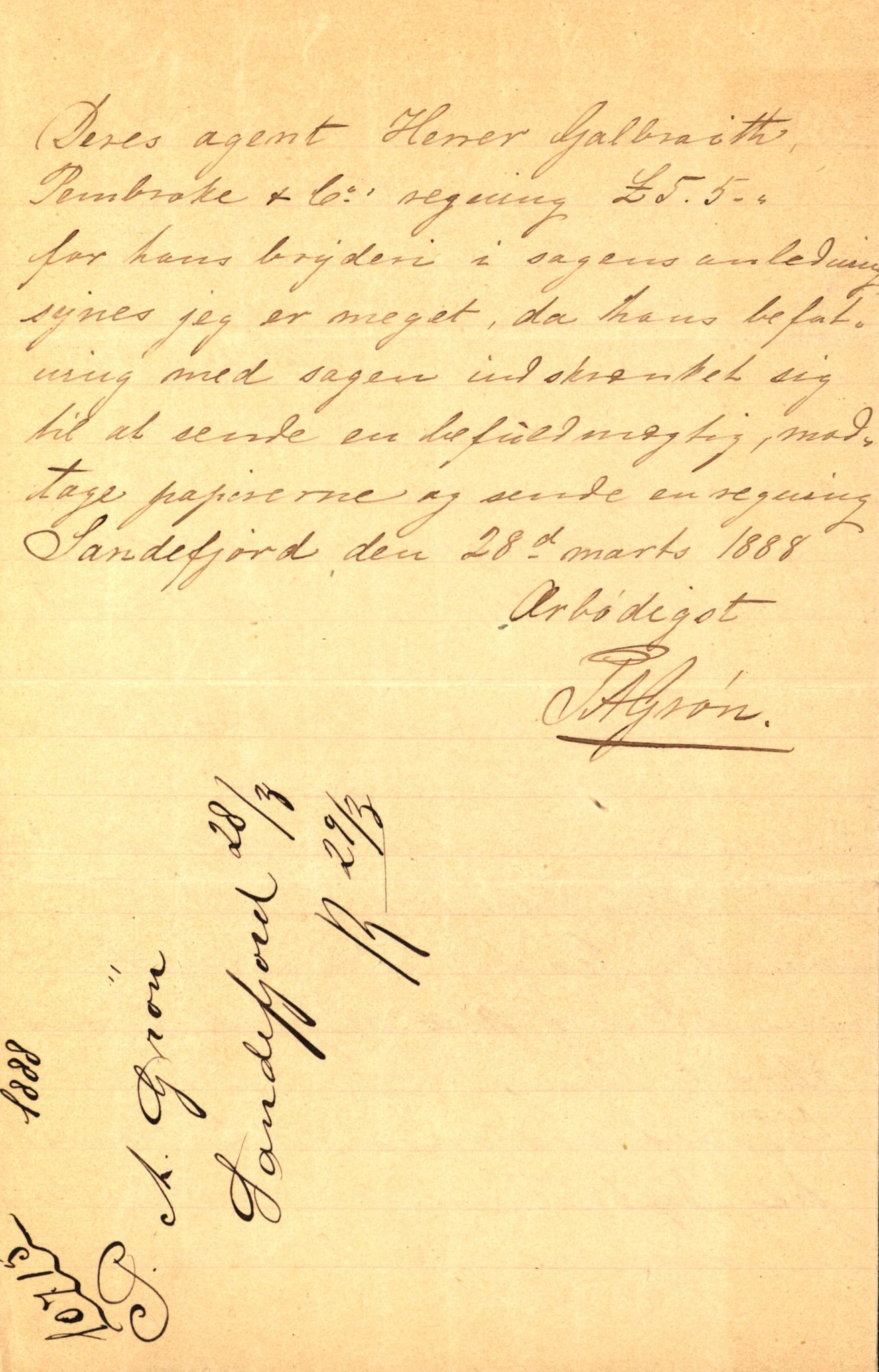 Pa 63 - Østlandske skibsassuranceforening, VEMU/A-1079/G/Ga/L0023/0002: Havaridokumenter / Flora, Frank, Freidig, Sophie, Wilhelmine, 1888, s. 54