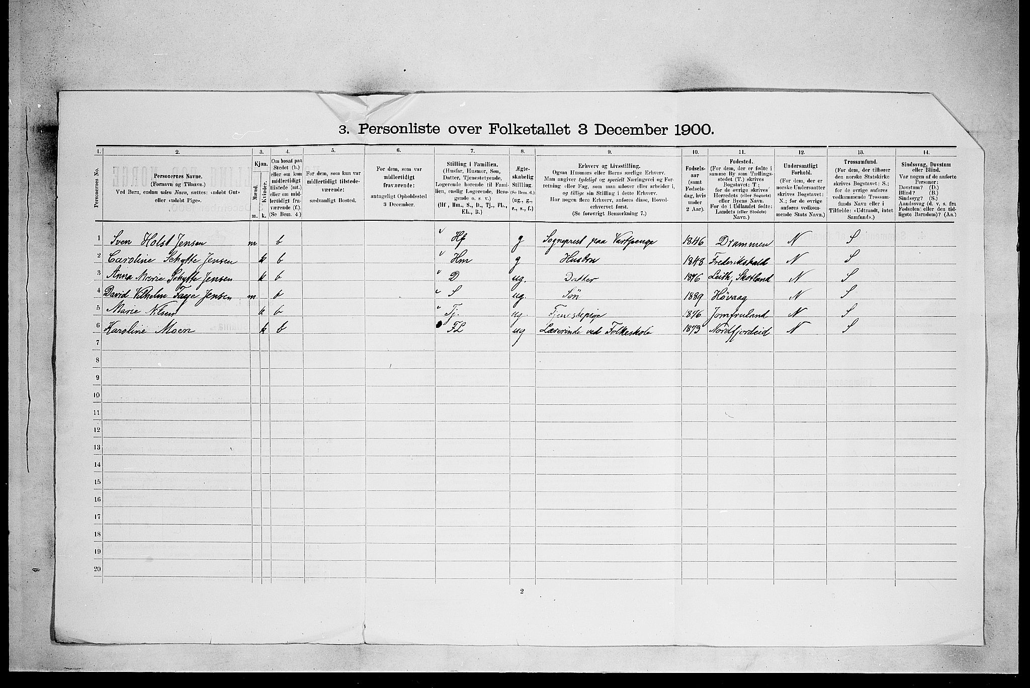 SAO, Folketelling 1900 for 0301 Kristiania kjøpstad, 1900, s. 16