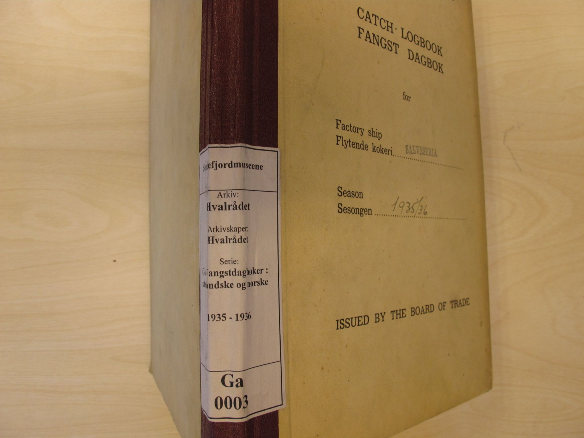Hvalrådet, kopisamling, VEMU/ARS-A-1006/G/Ga/L0003: Salvestria, fl.k., 1935-1936