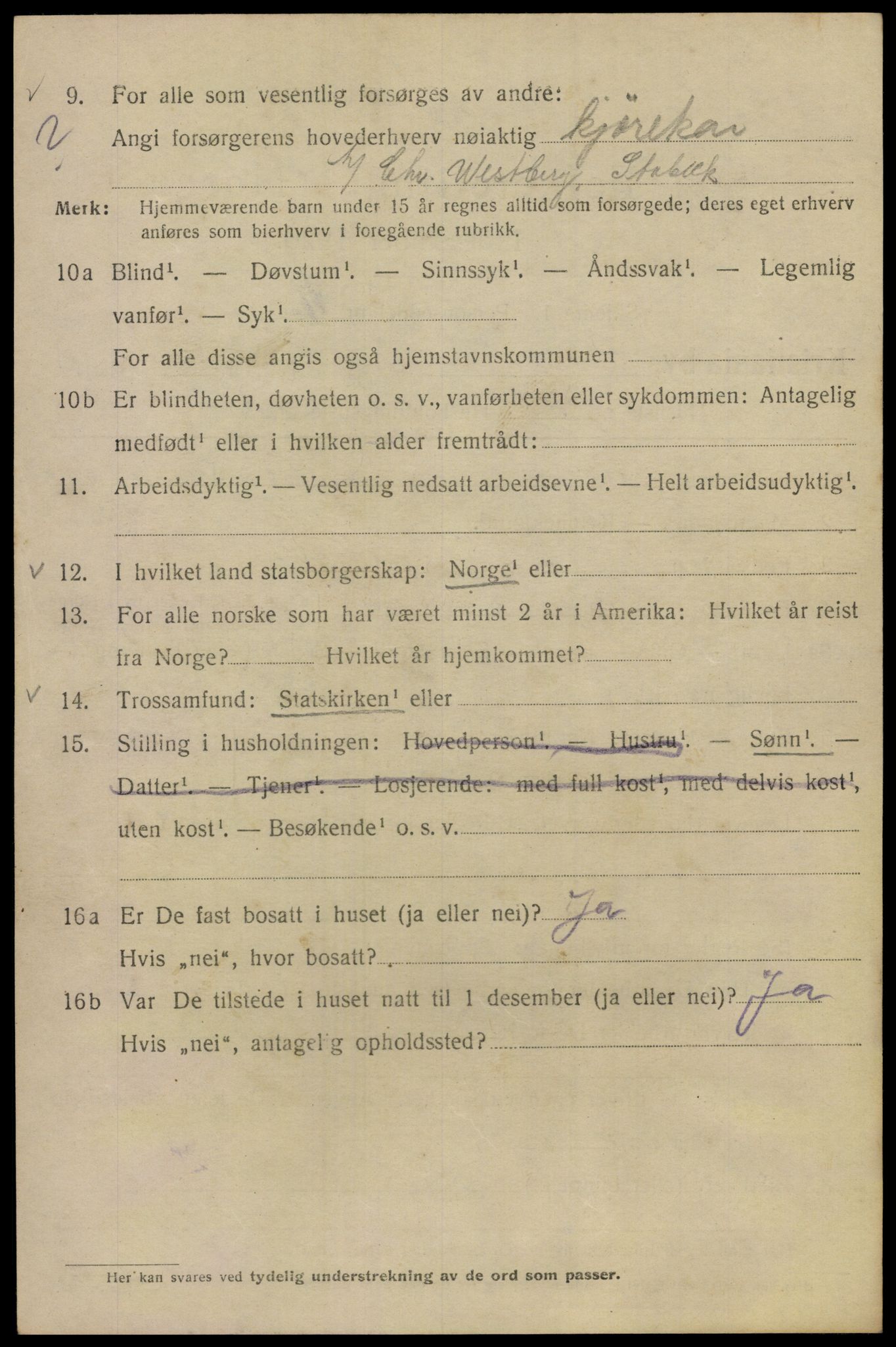 SAO, Folketelling 1920 for 0301 Kristiania kjøpstad, 1920, s. 174616