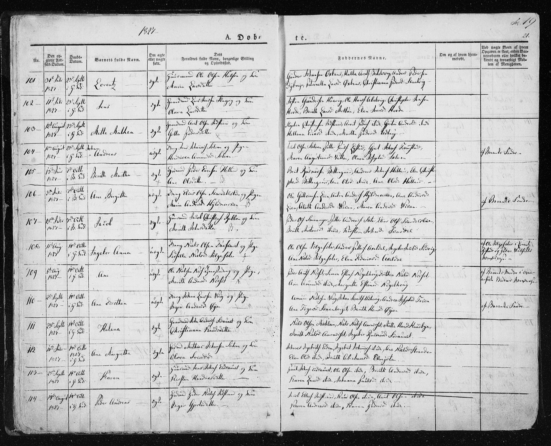 Ministerialprotokoller, klokkerbøker og fødselsregistre - Sør-Trøndelag, SAT/A-1456/659/L0735: Ministerialbok nr. 659A05, 1826-1841, s. 19