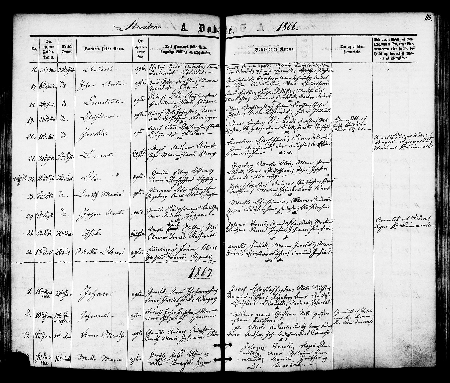 Ministerialprotokoller, klokkerbøker og fødselsregistre - Nord-Trøndelag, AV/SAT-A-1458/701/L0009: Ministerialbok nr. 701A09 /2, 1864-1882, s. 115