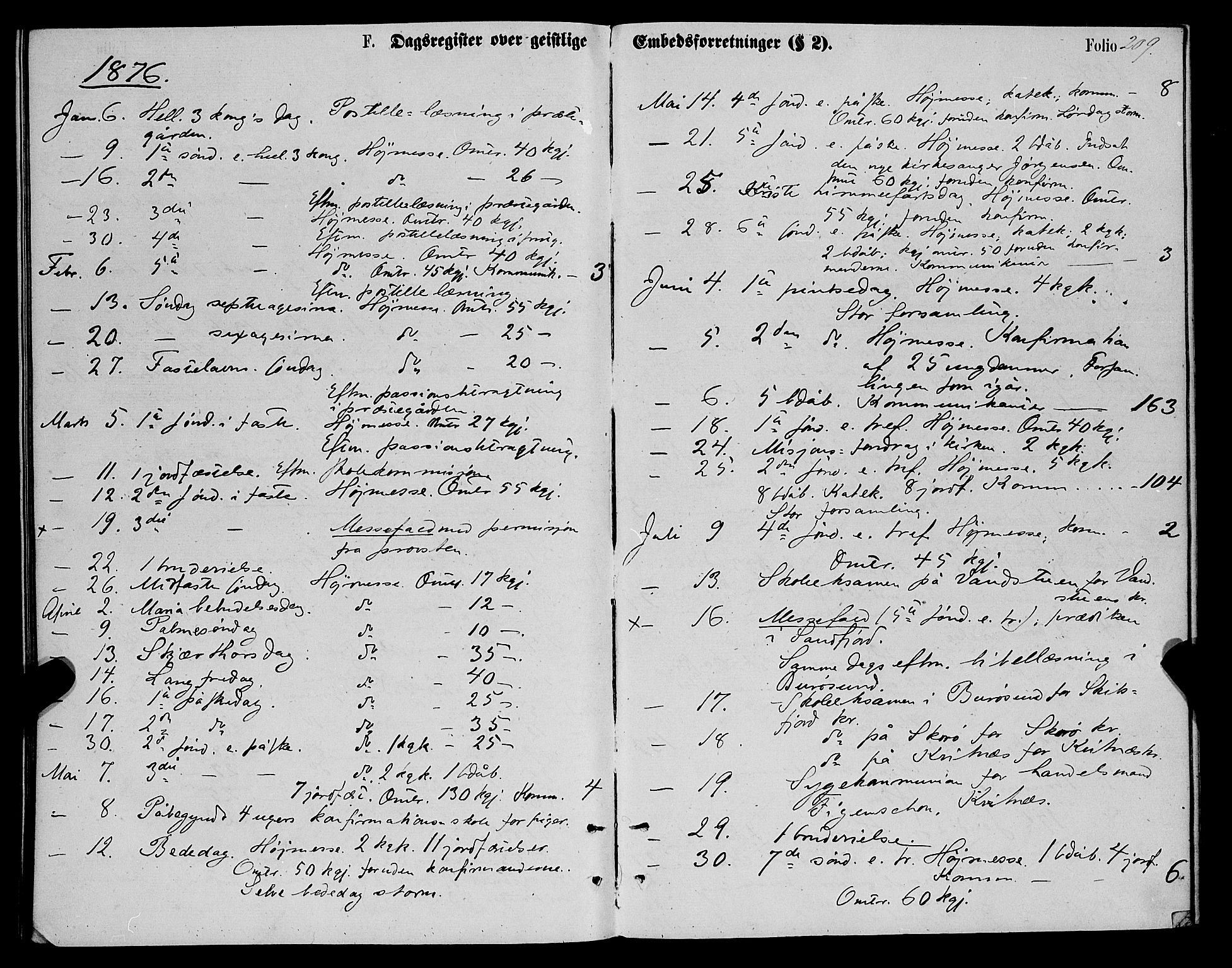 Karlsøy sokneprestembete, AV/SATØ-S-1299/H/Ha/Haa/L0005kirke: Ministerialbok nr. 5, 1872-1878, s. 209