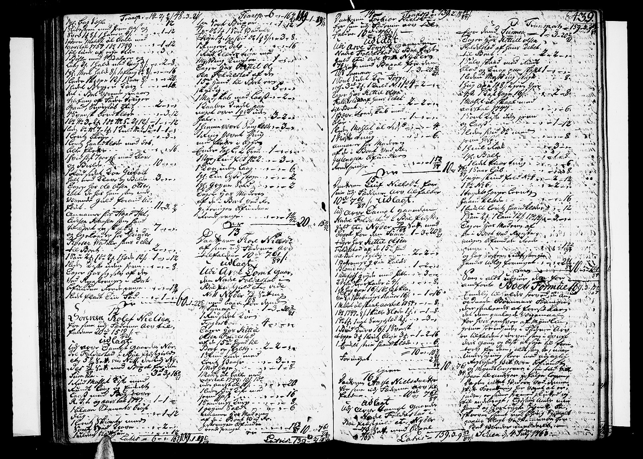 Nedre Telemark sorenskriveri, AV/SAKO-A-135/H/Hb/Hba/L0014a: Skifteprotokoll, 1757-1764, s. 438b-439a