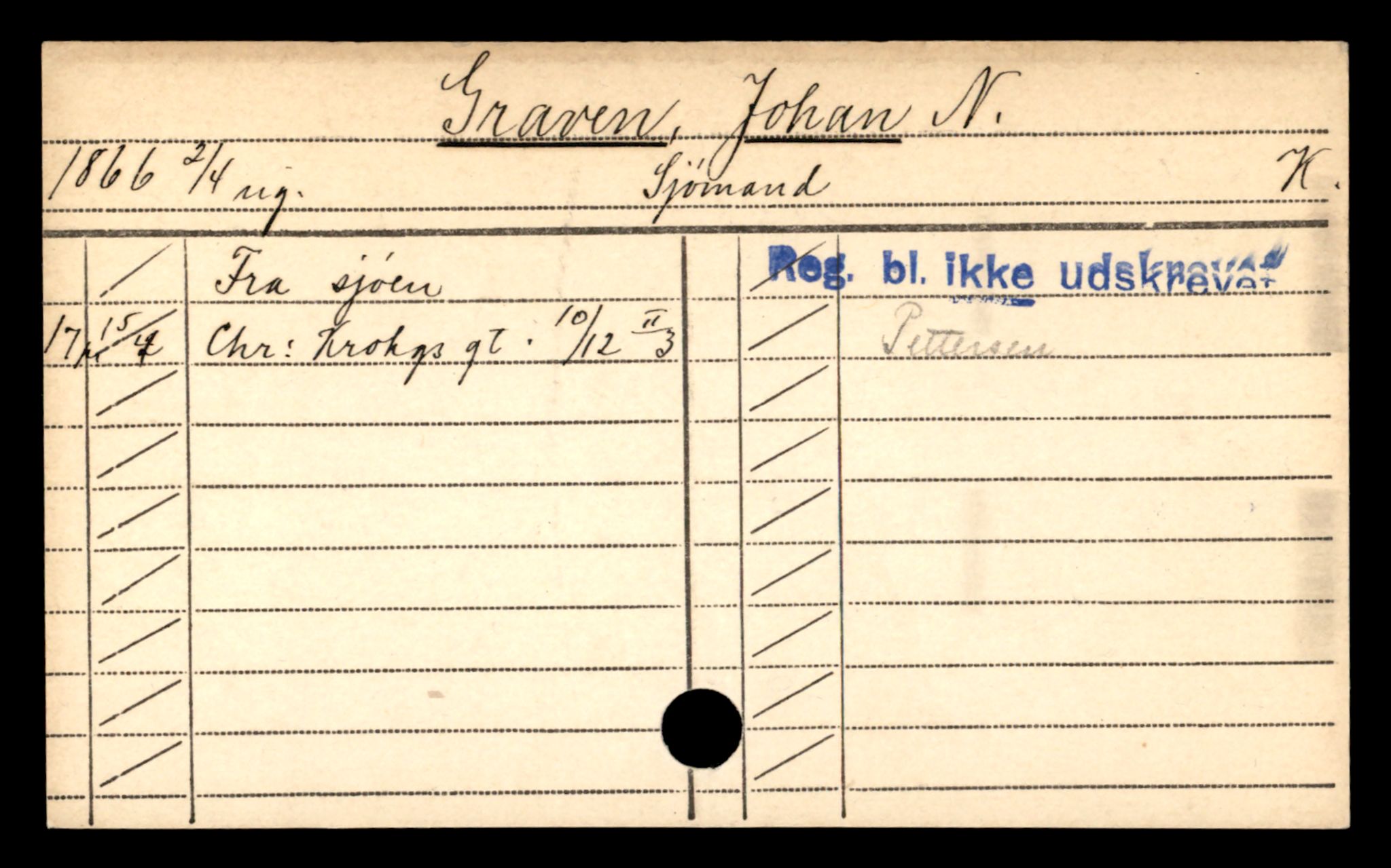 Oslo folkeregister, Registerkort, AV/SAO-A-11715/D/De/L0003: Menn: Grave Ketil - Jensen Benjamin, 1906-1918