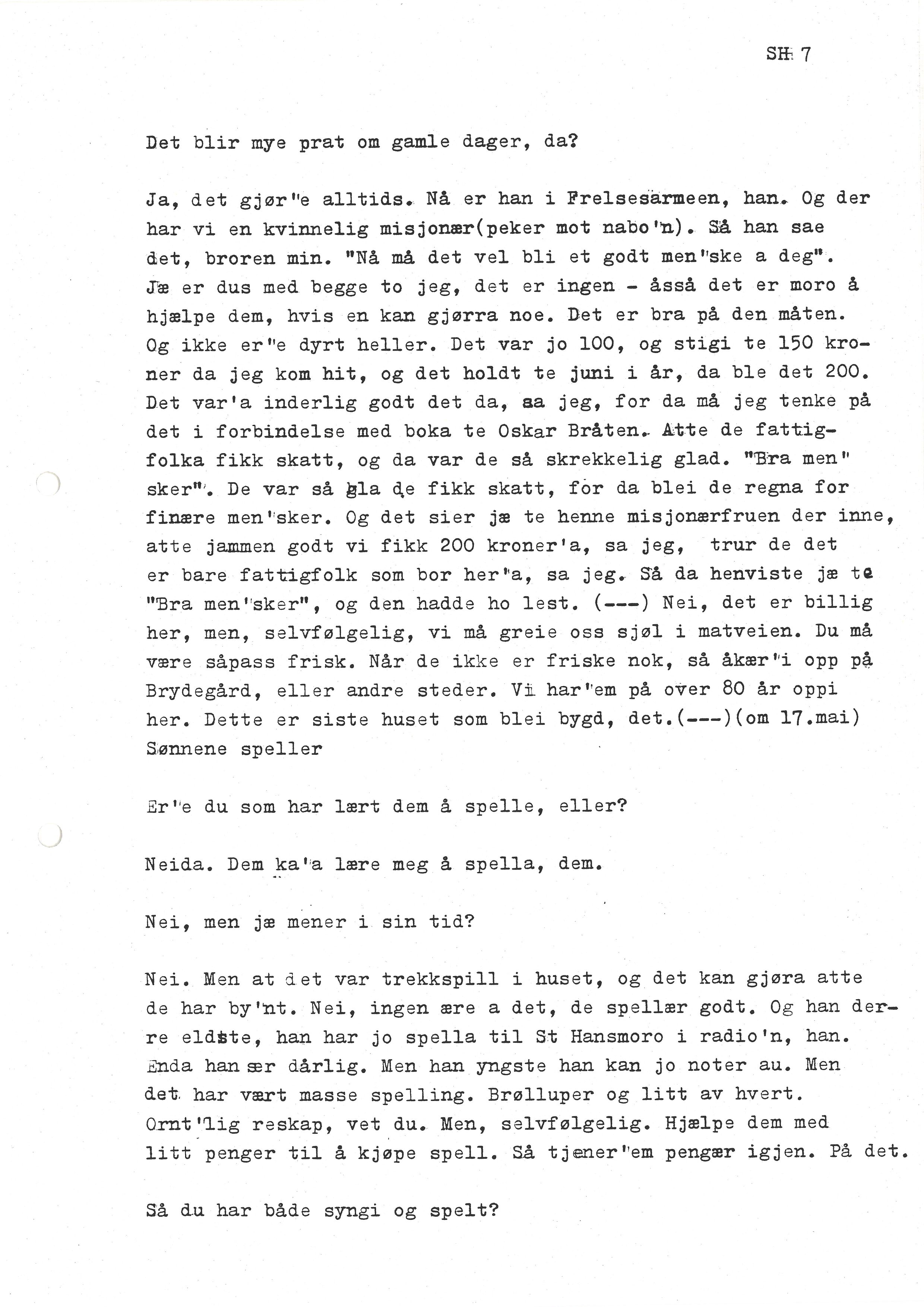 Sa 16 - Folkemusikk fra Vestfold, Gjerdesamlingen, VEMU/A-1868/I/L0001: Informantregister med intervjunedtegnelser, 1979-1986